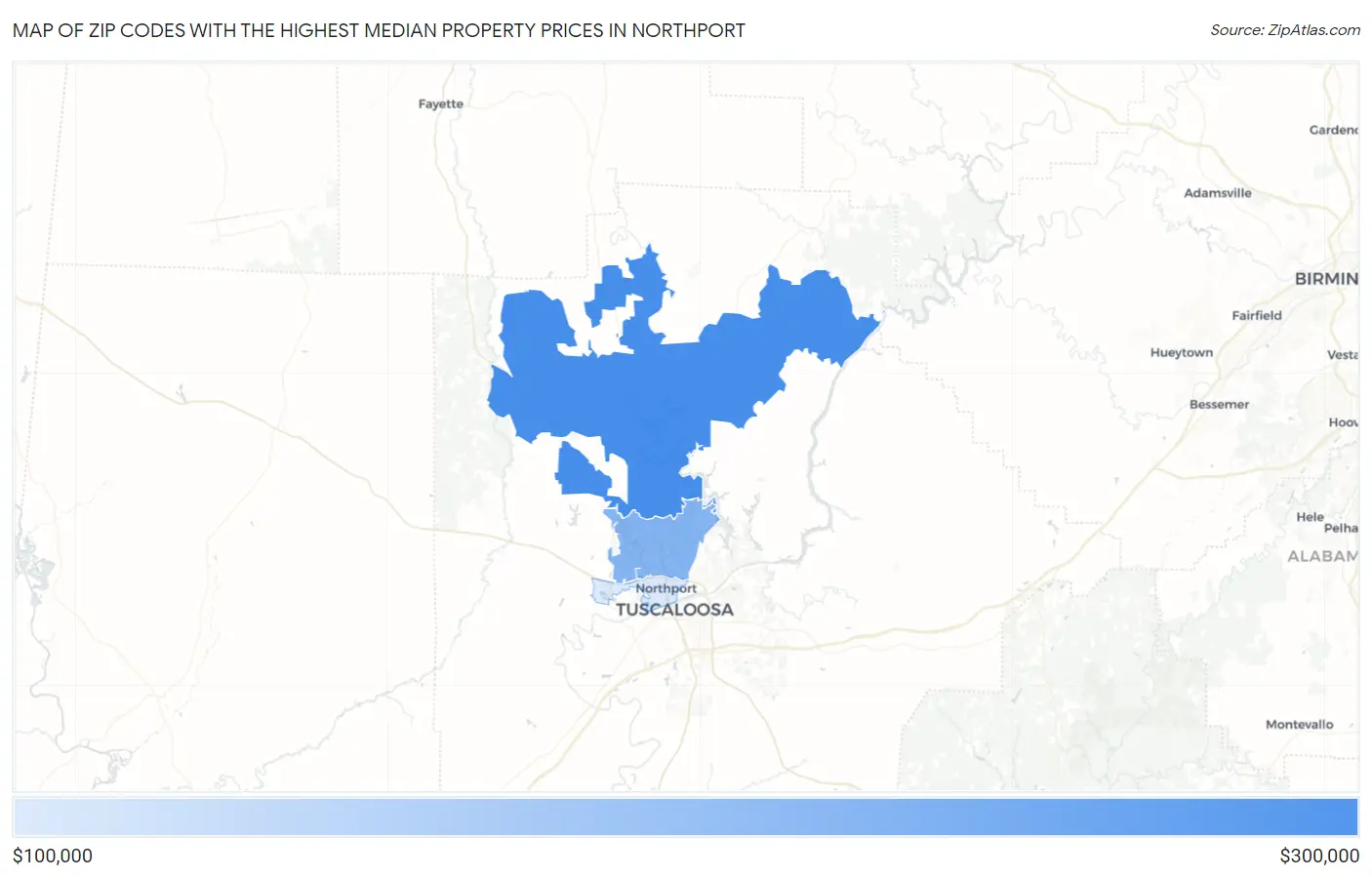 Zip Codes with the Highest Median Property Prices in Northport Map