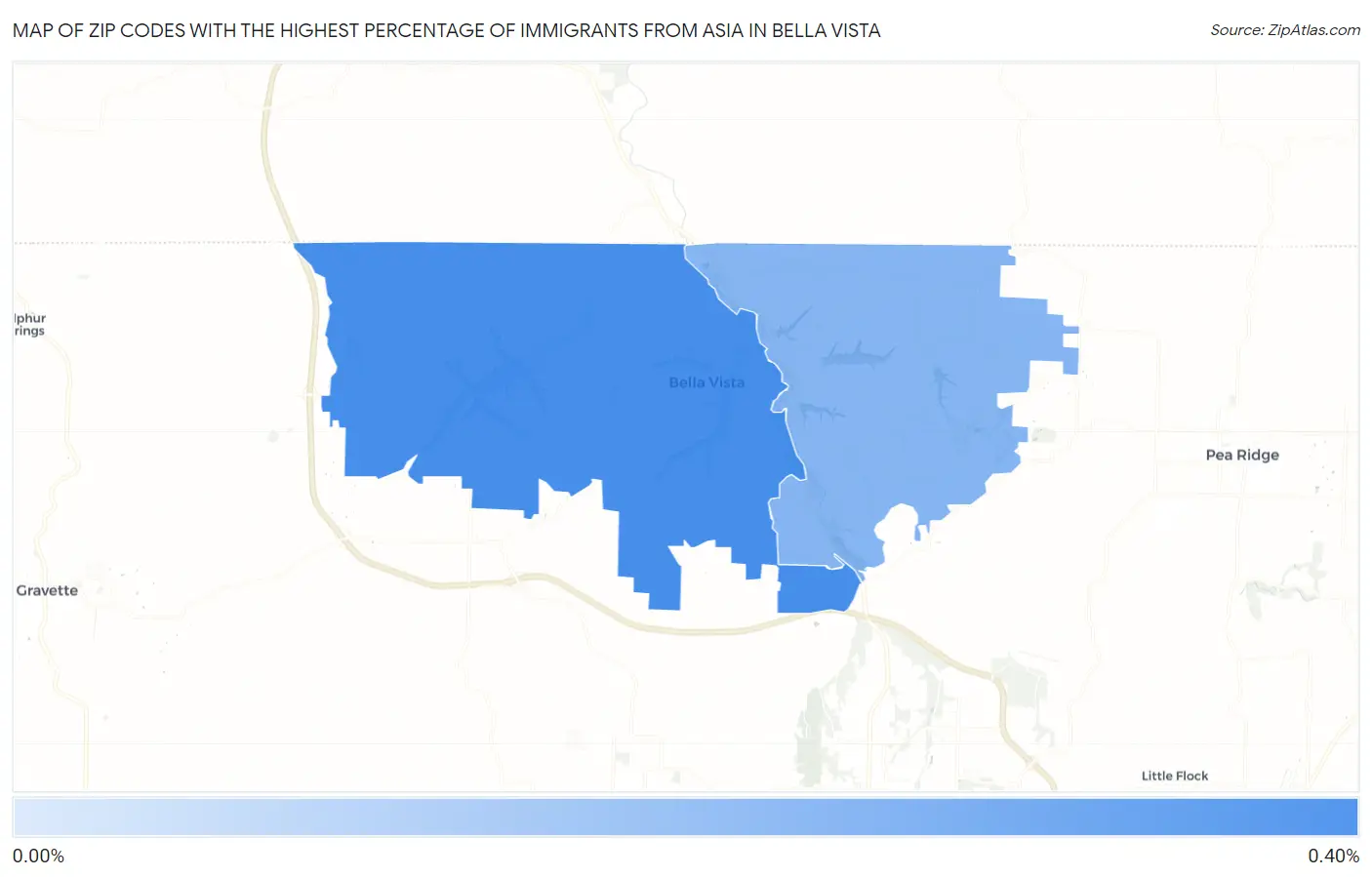 Zip Codes with the Highest Percentage of Immigrants from Asia in Bella Vista Map
