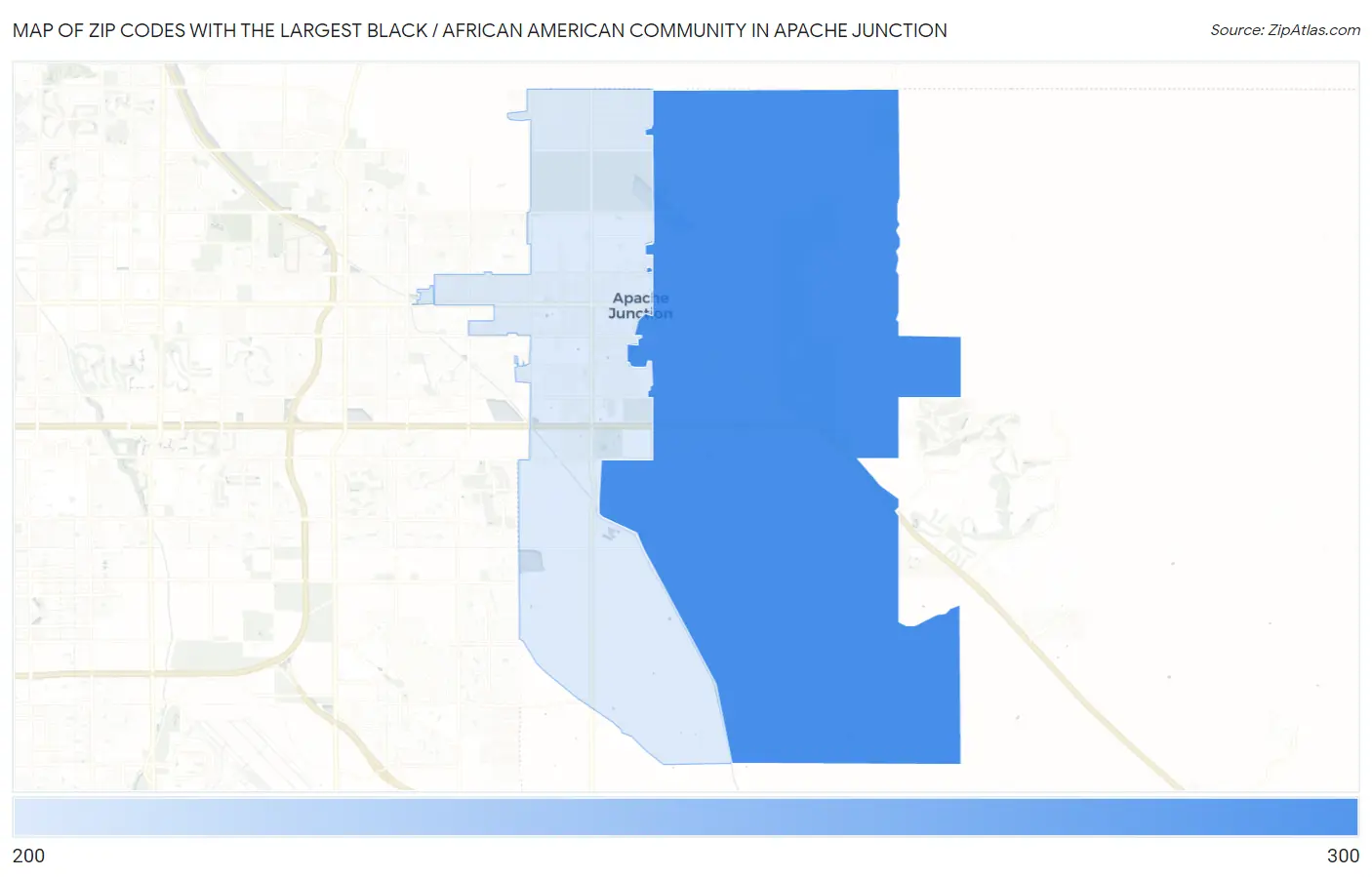 Zip Codes with the Largest Black / African American Community in Apache Junction Map