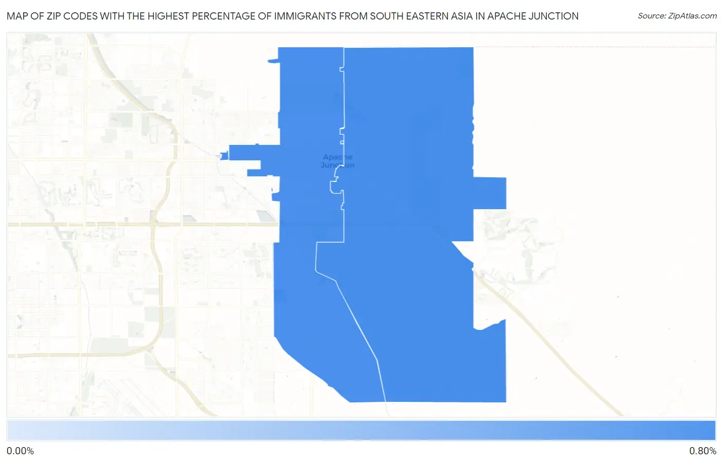 Zip Codes with the Highest Percentage of Immigrants from South Eastern Asia in Apache Junction Map