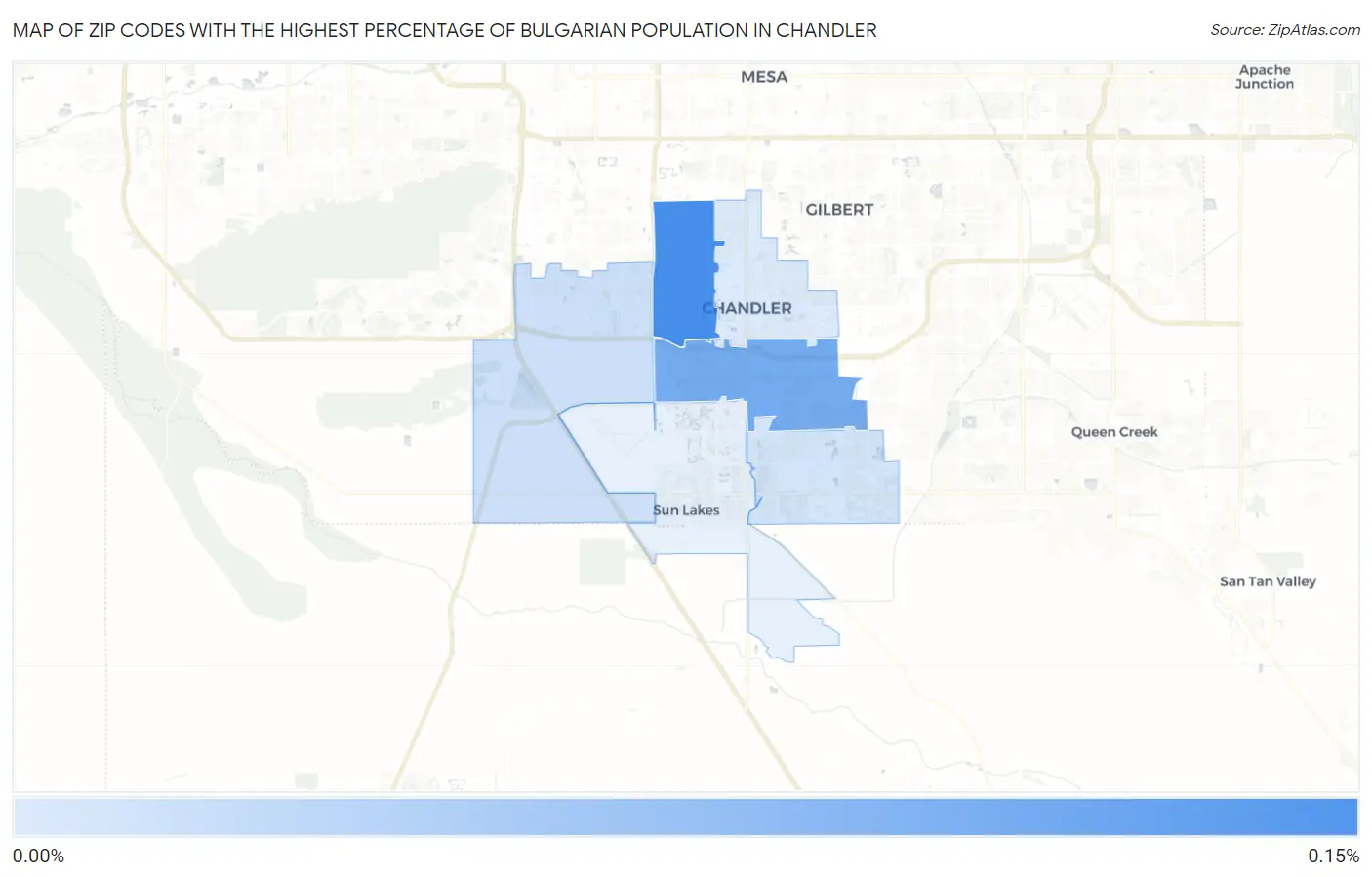Zip Codes with the Highest Percentage of Bulgarian Population in Chandler Map