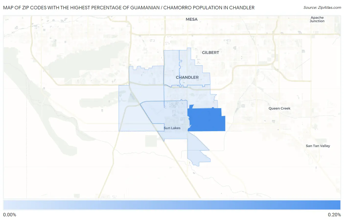 Zip Codes with the Highest Percentage of Guamanian / Chamorro Population in Chandler Map