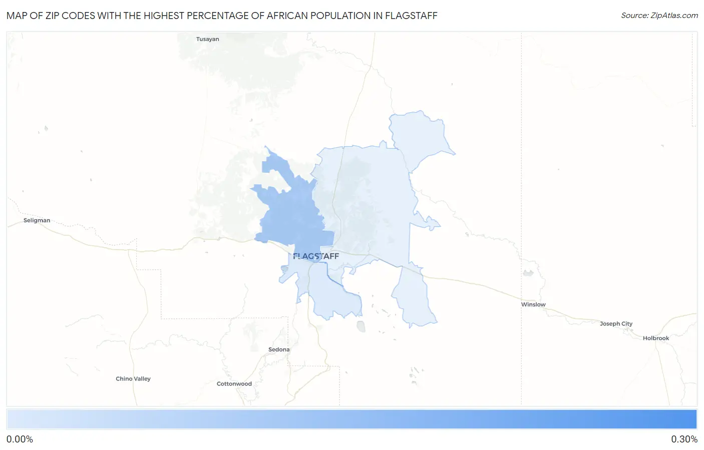 Zip Codes with the Highest Percentage of African Population in Flagstaff Map