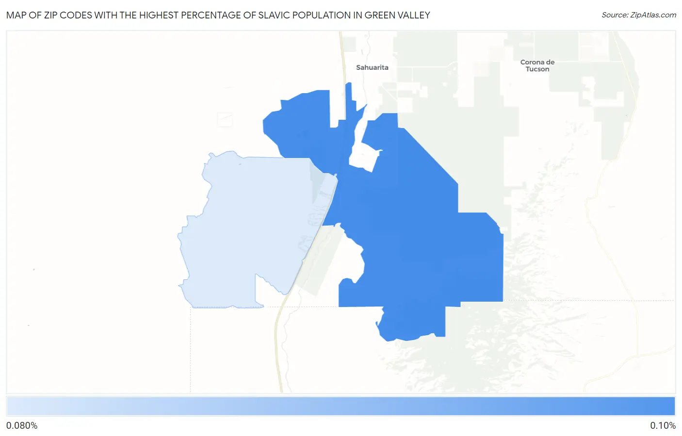 Zip Codes with the Highest Percentage of Slavic Population in Green Valley Map