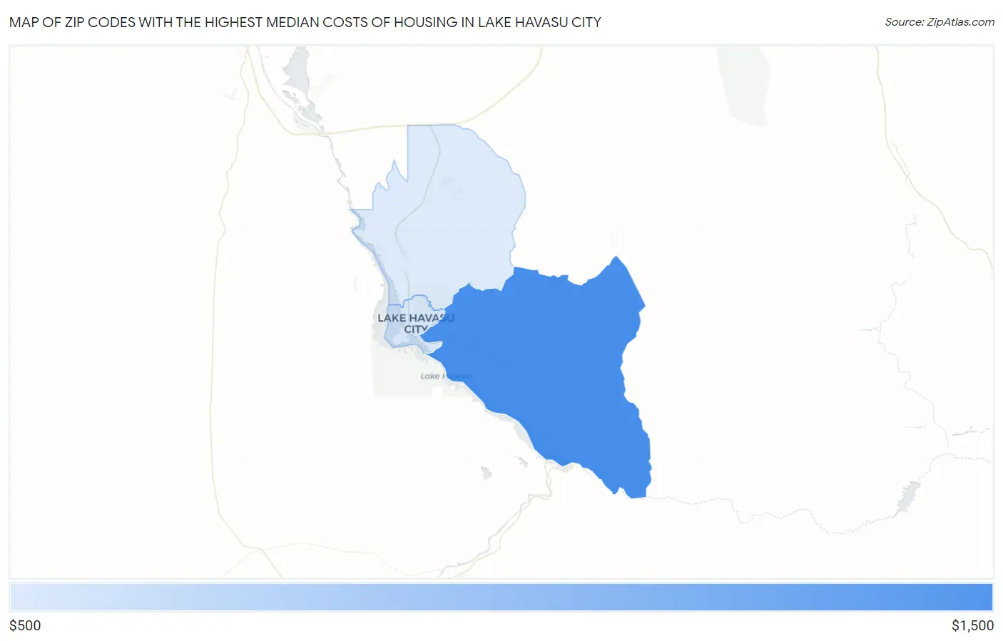 Zip Codes with the Highest Median Costs of Housing in Lake Havasu City Map