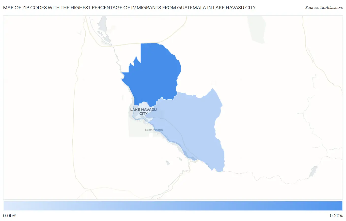 Zip Codes with the Highest Percentage of Immigrants from Guatemala in Lake Havasu City Map