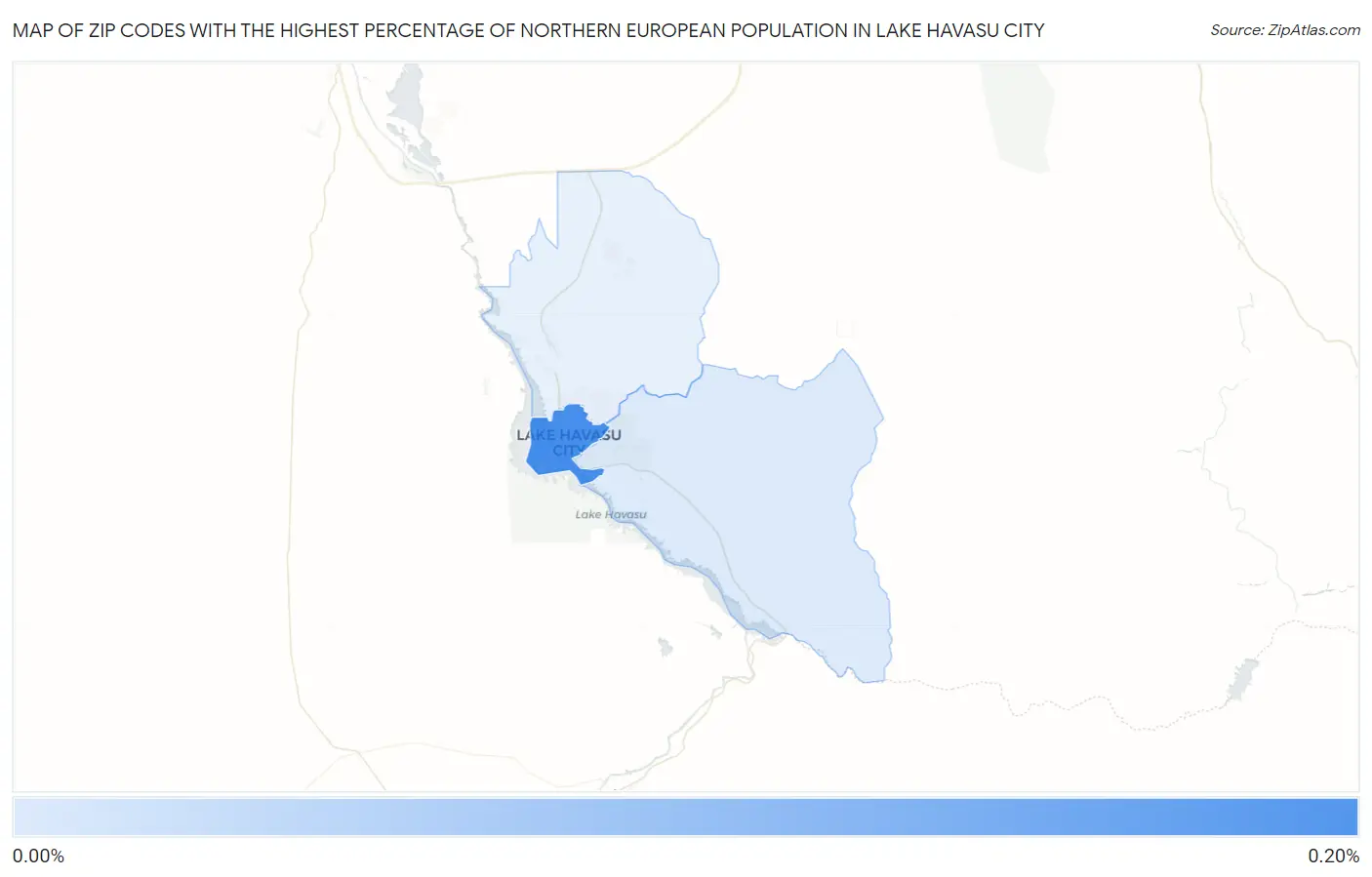 Zip Codes with the Highest Percentage of Northern European Population in Lake Havasu City Map