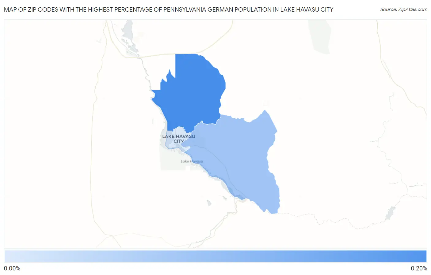 Zip Codes with the Highest Percentage of Pennsylvania German Population in Lake Havasu City Map
