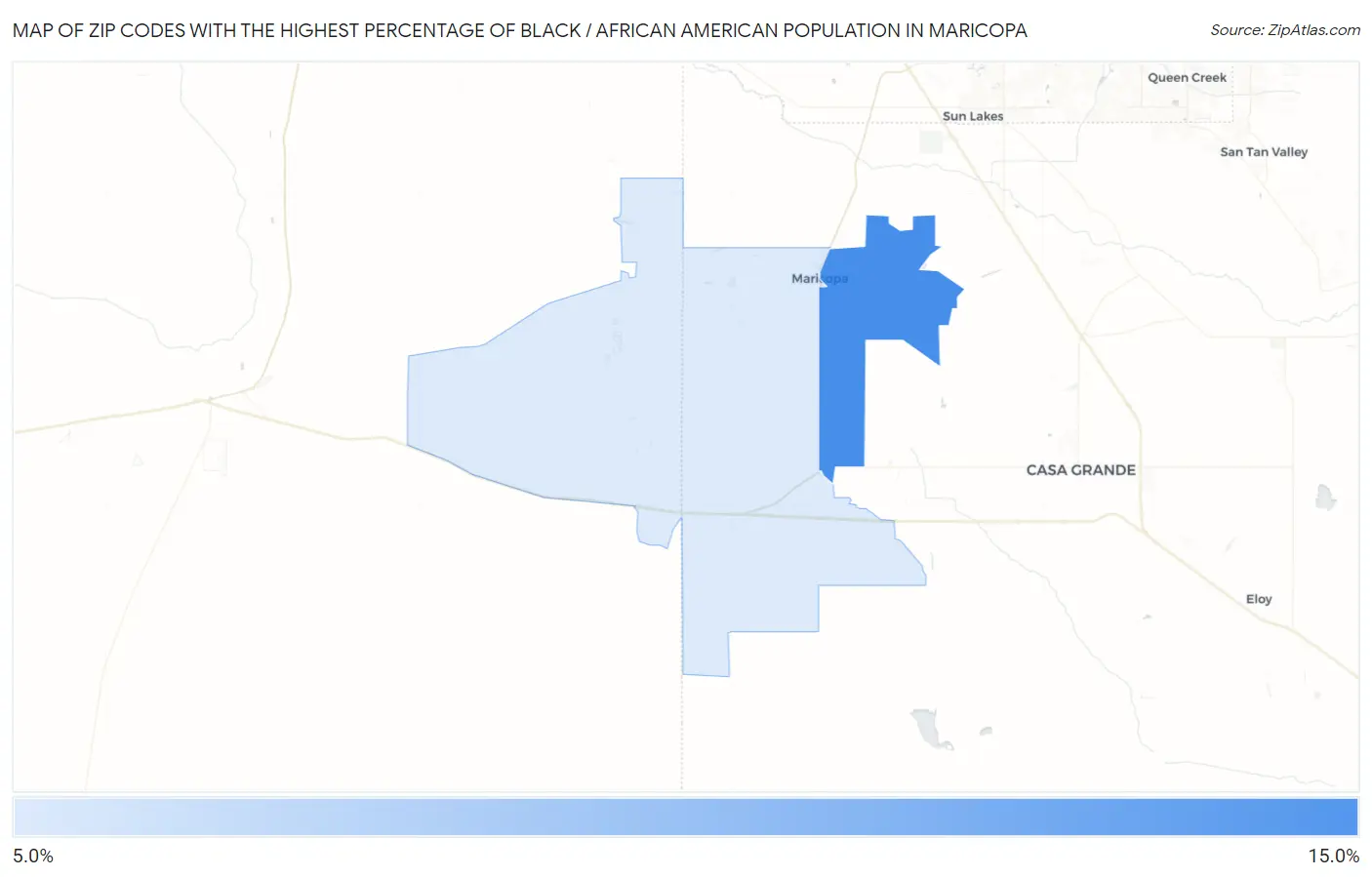 Zip Codes with the Highest Percentage of Black / African American Population in Maricopa Map