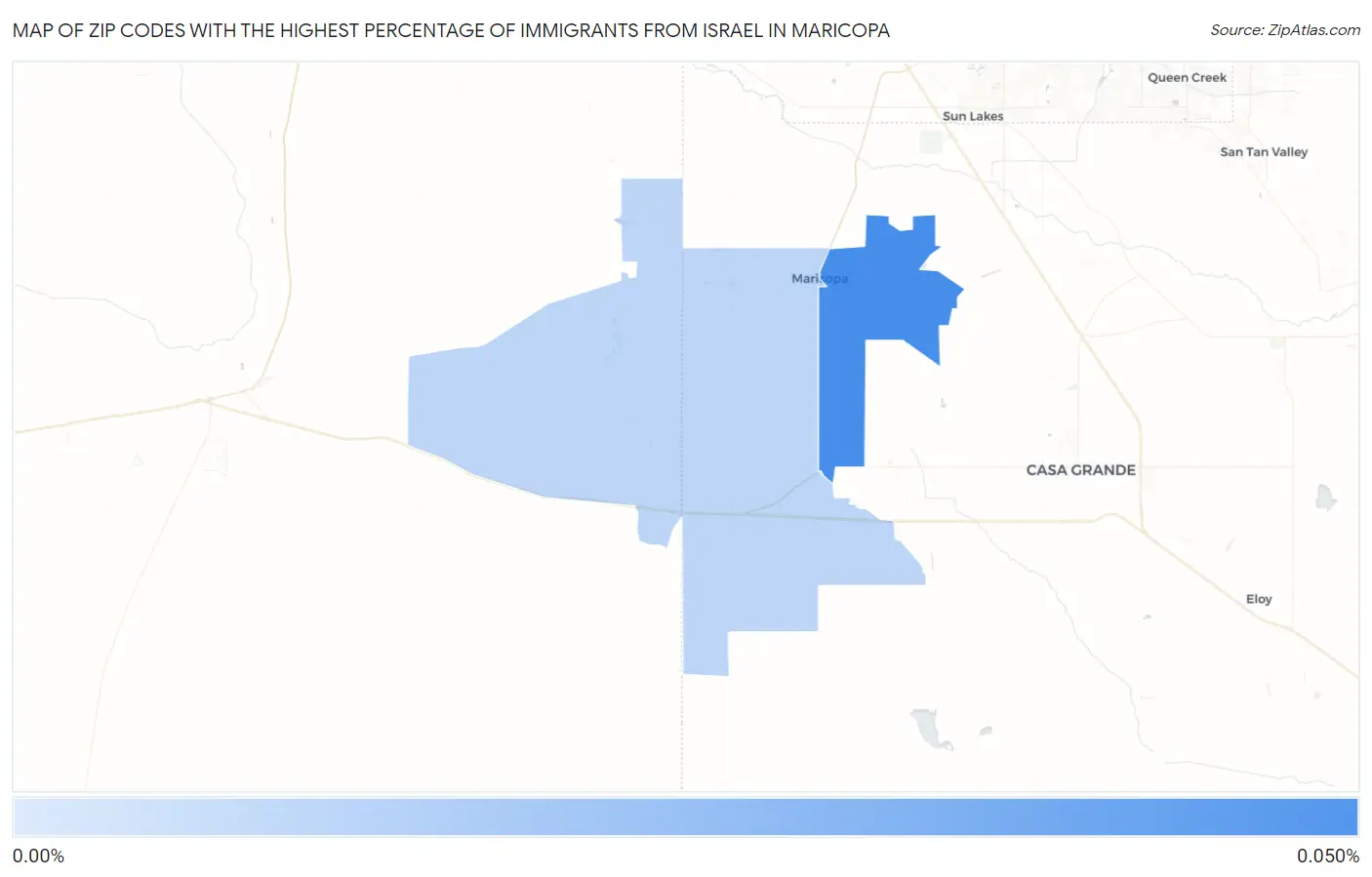 Zip Codes with the Highest Percentage of Immigrants from Israel in Maricopa Map