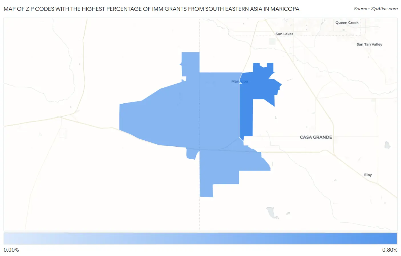 Zip Codes with the Highest Percentage of Immigrants from South Eastern Asia in Maricopa Map