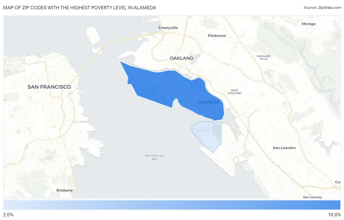 Zip Codes with the Highest Poverty Level in Alameda Map