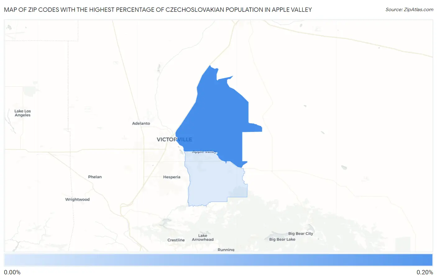 Zip Codes with the Highest Percentage of Czechoslovakian Population in Apple Valley Map