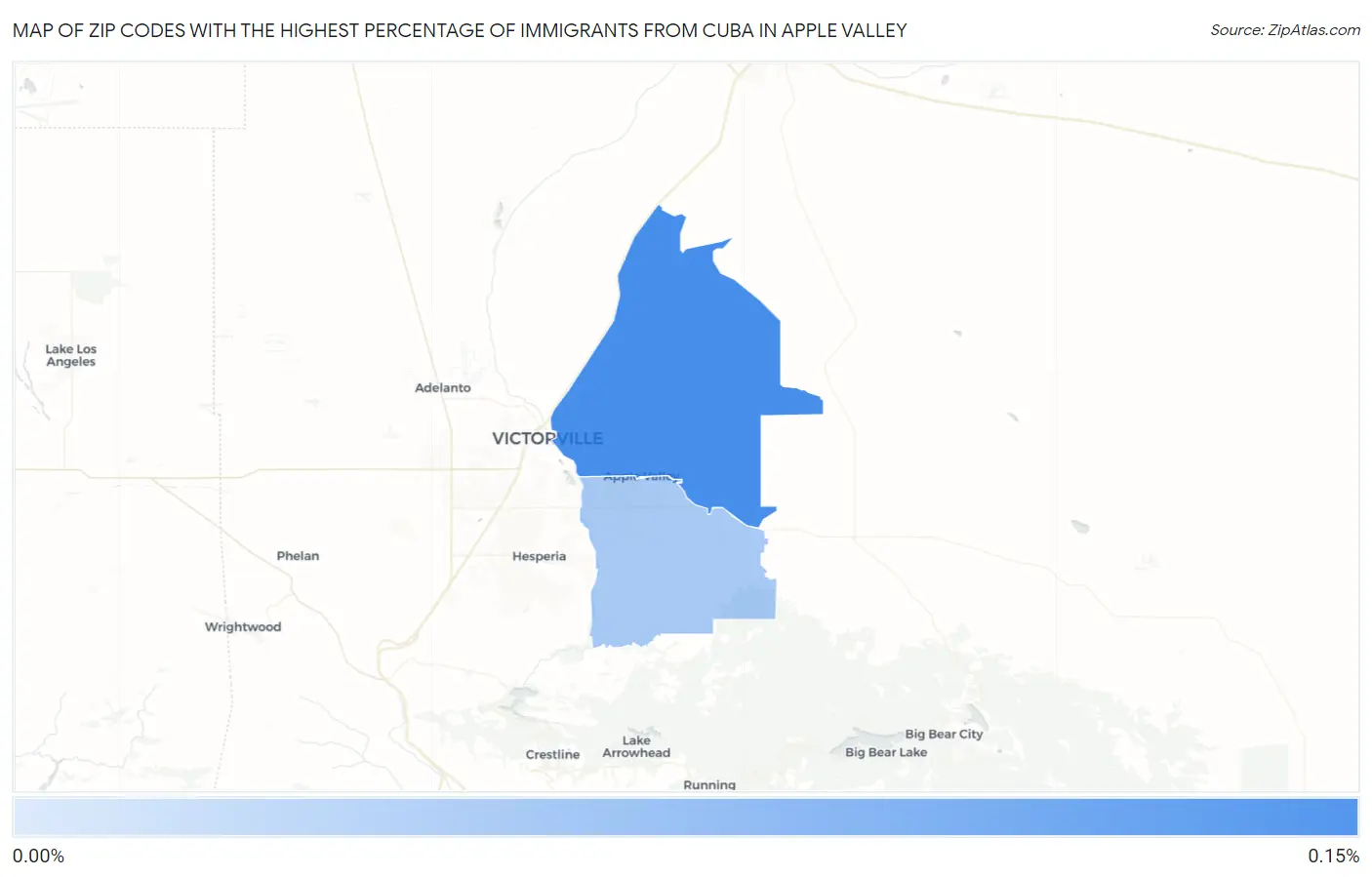 Zip Codes with the Highest Percentage of Immigrants from Cuba in Apple Valley Map