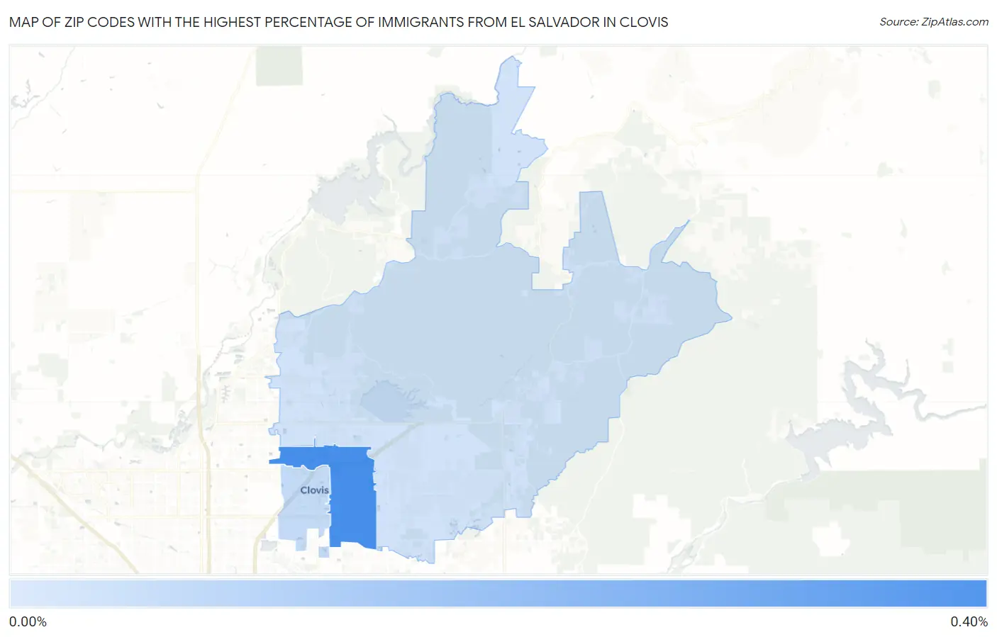 Zip Codes with the Highest Percentage of Immigrants from El Salvador in Clovis Map