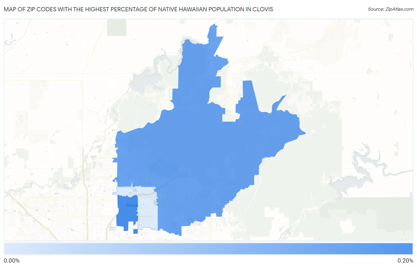 Zip Codes with the Highest Percentage of Native Hawaiian Population in Clovis Map