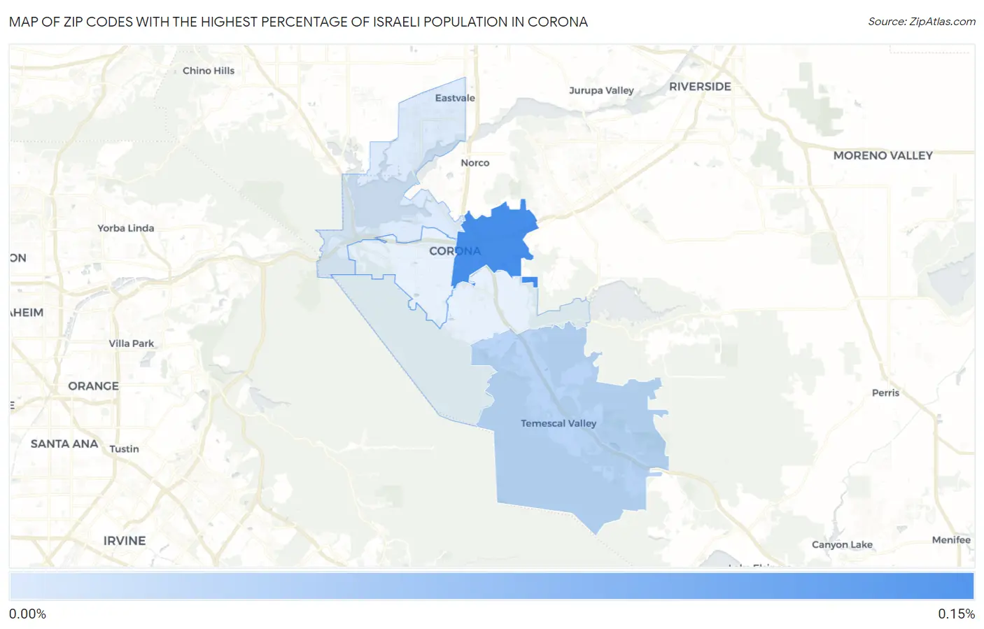 Zip Codes with the Highest Percentage of Israeli Population in Corona Map