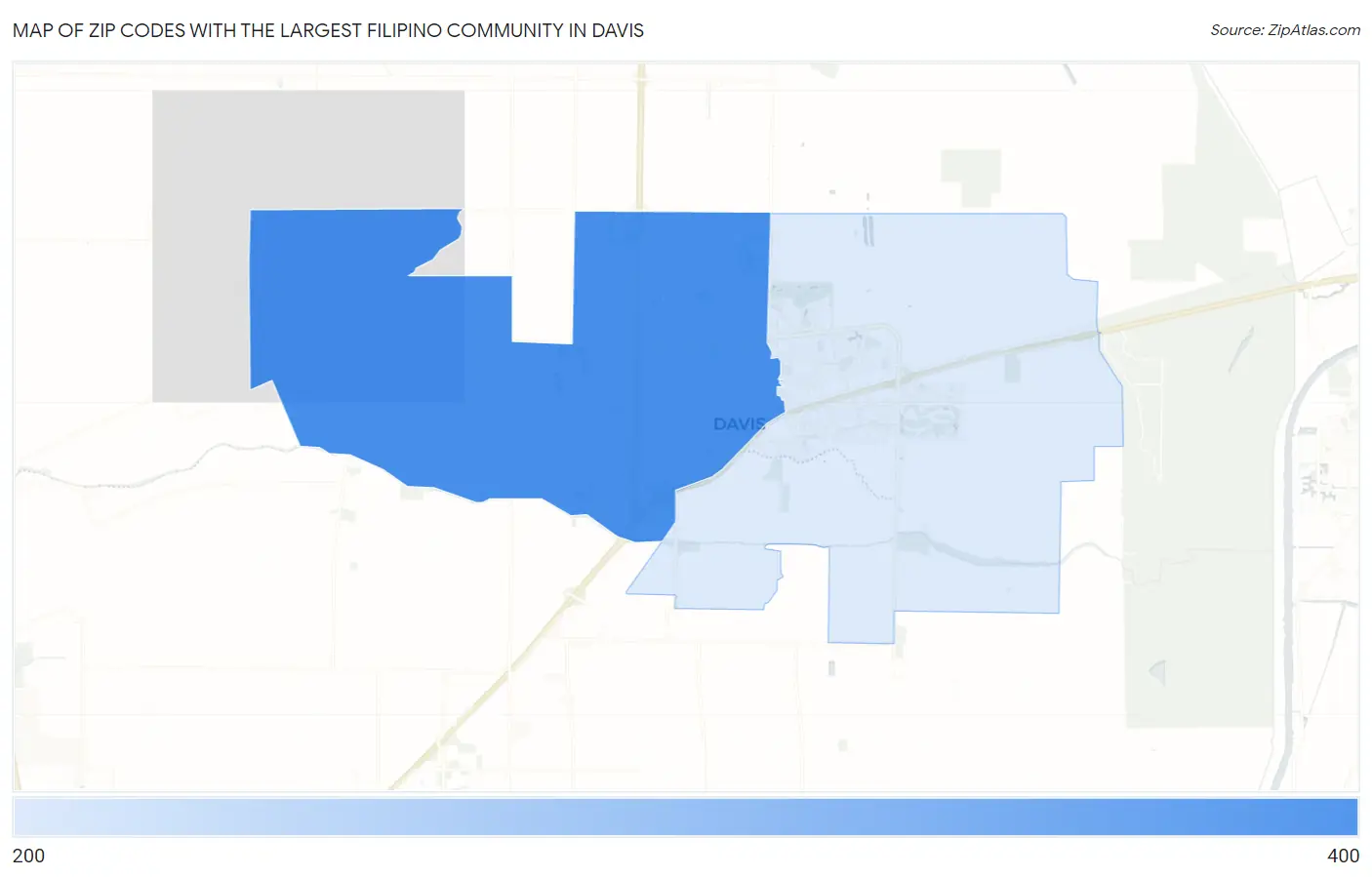 Zip Codes with the Largest Filipino Community in Davis Map