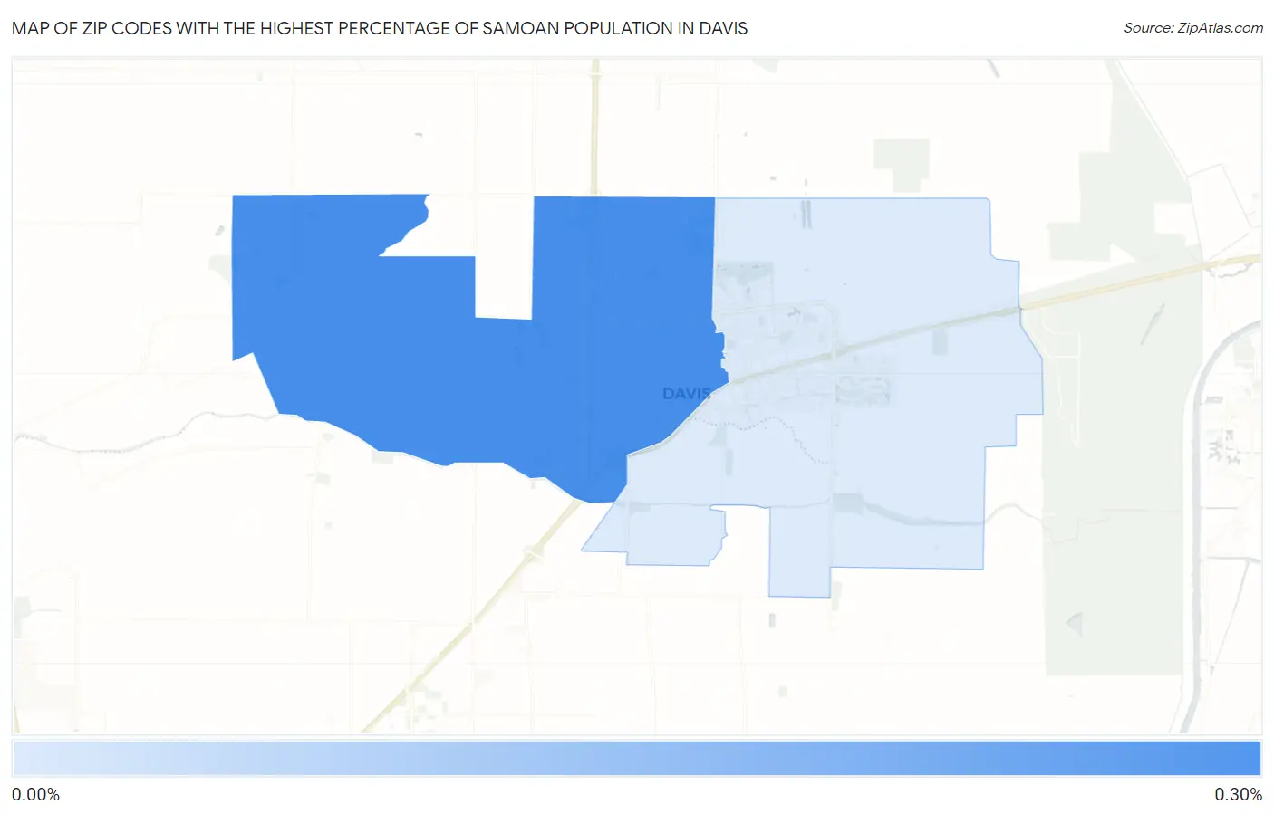Zip Codes with the Highest Percentage of Samoan Population in Davis Map