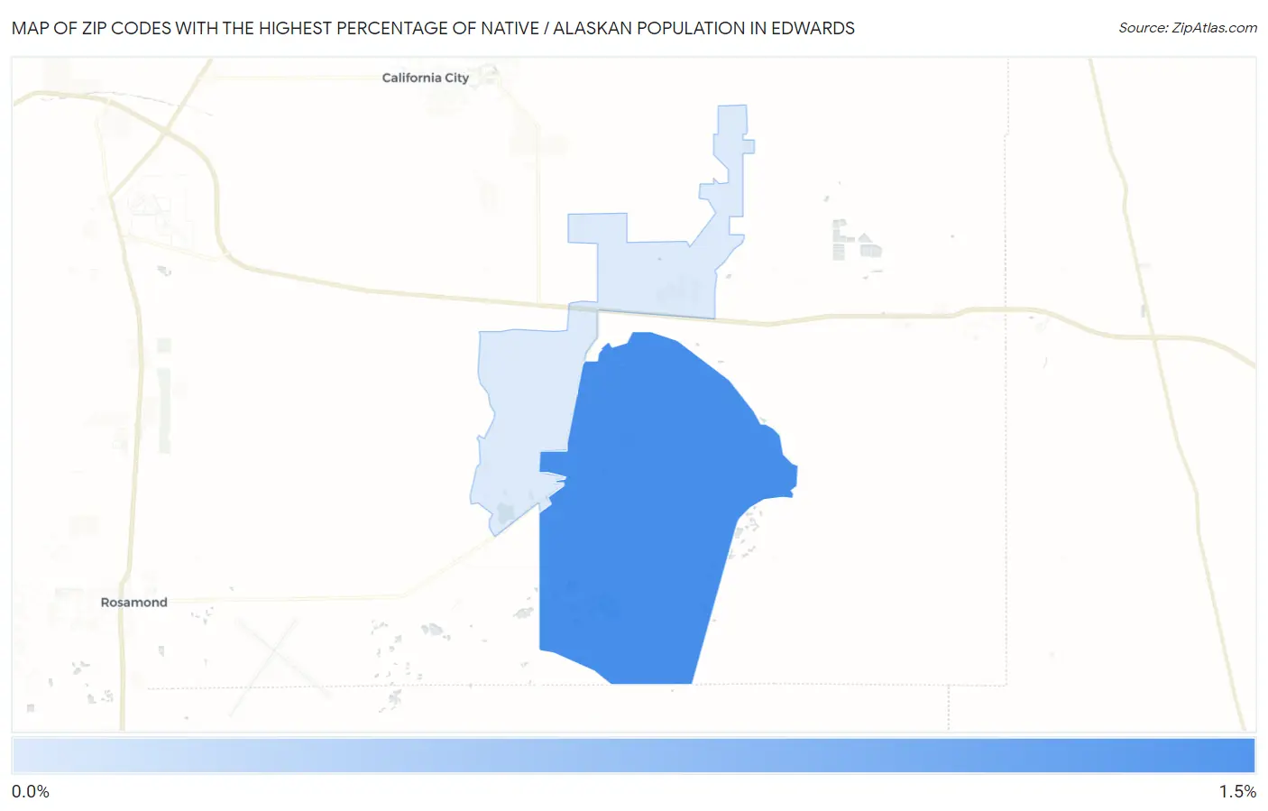 Zip Codes with the Highest Percentage of Native / Alaskan Population in Edwards Map