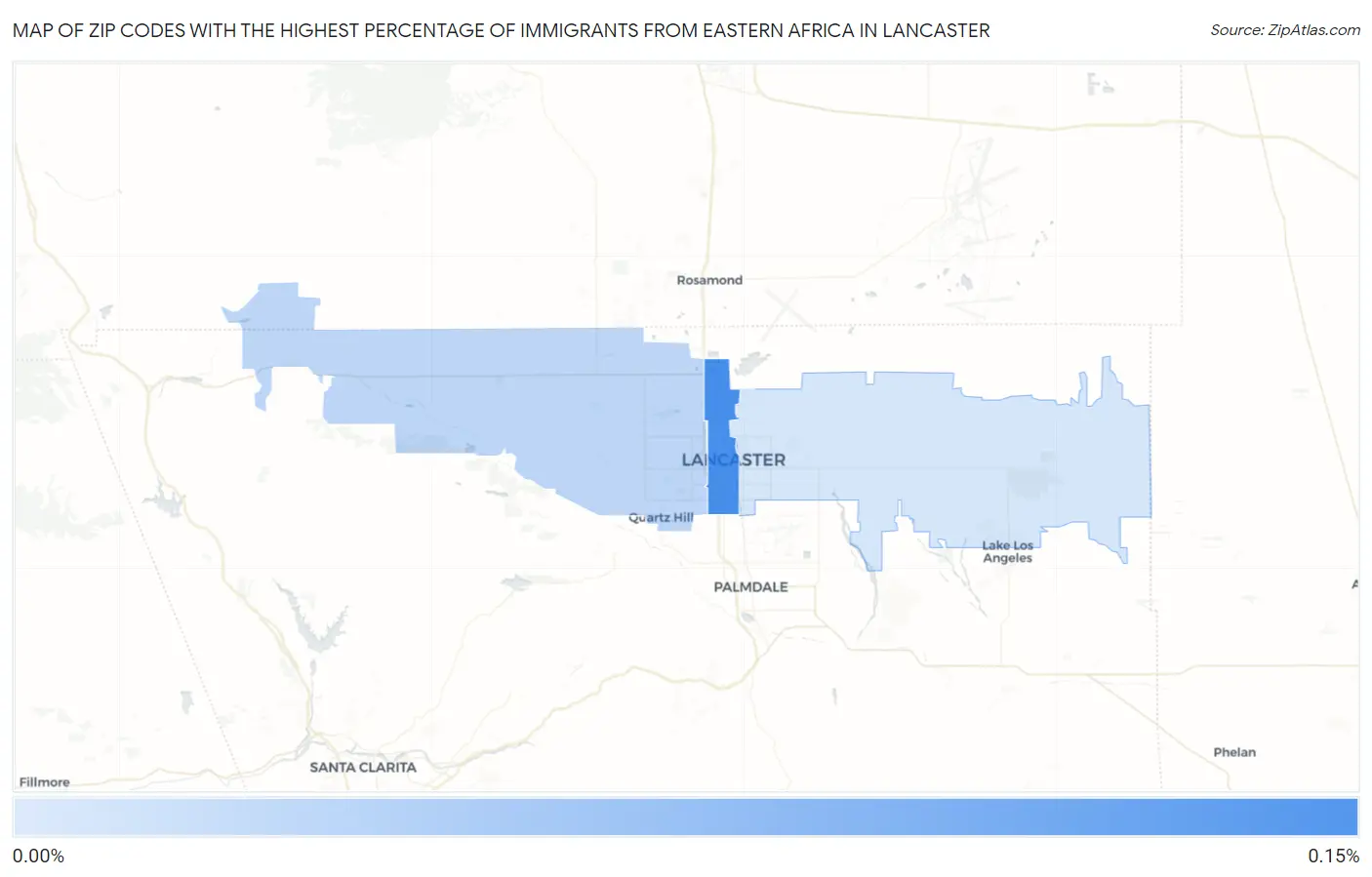 Zip Codes with the Highest Percentage of Immigrants from Eastern Africa in Lancaster Map