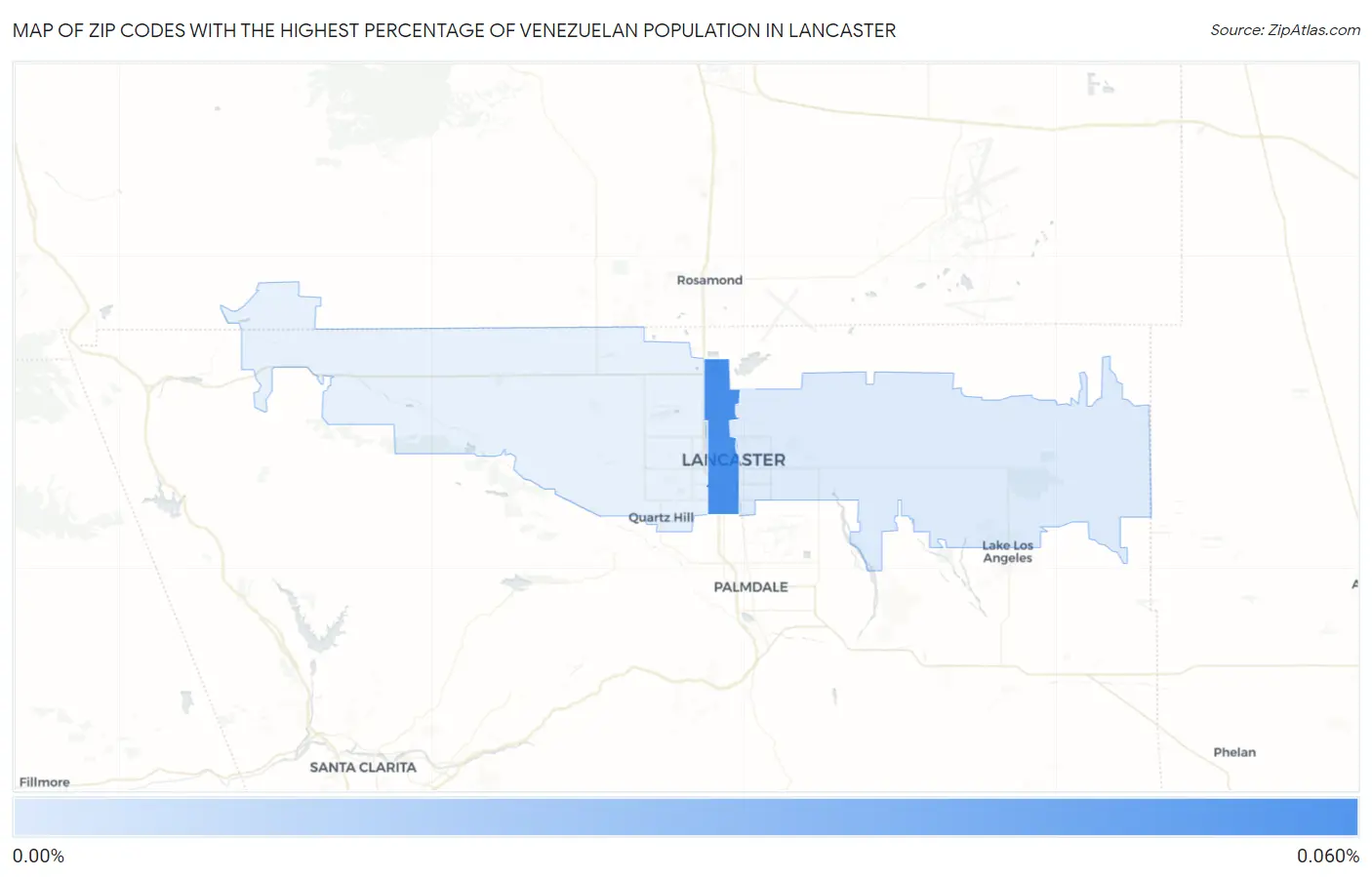 Zip Codes with the Highest Percentage of Venezuelan Population in Lancaster Map