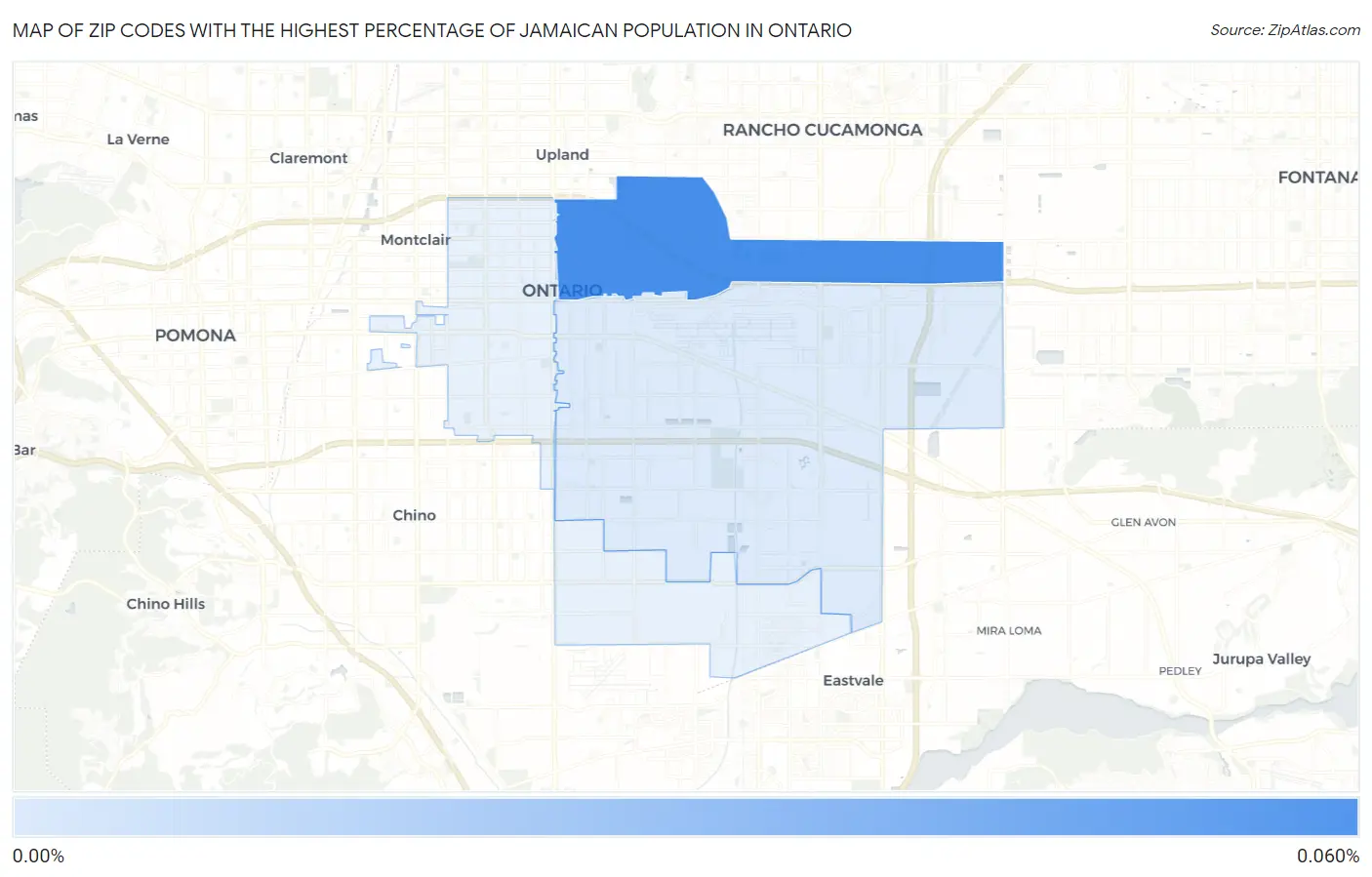 Zip Codes with the Highest Percentage of Jamaican Population in Ontario Map