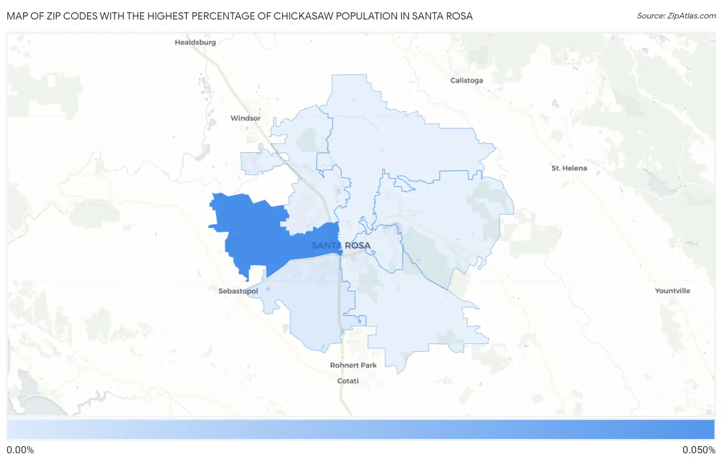 Zip Codes with the Highest Percentage of Chickasaw Population in Santa Rosa Map