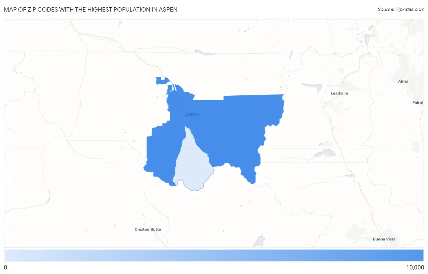 Zip Codes with the Highest Population in Aspen Map