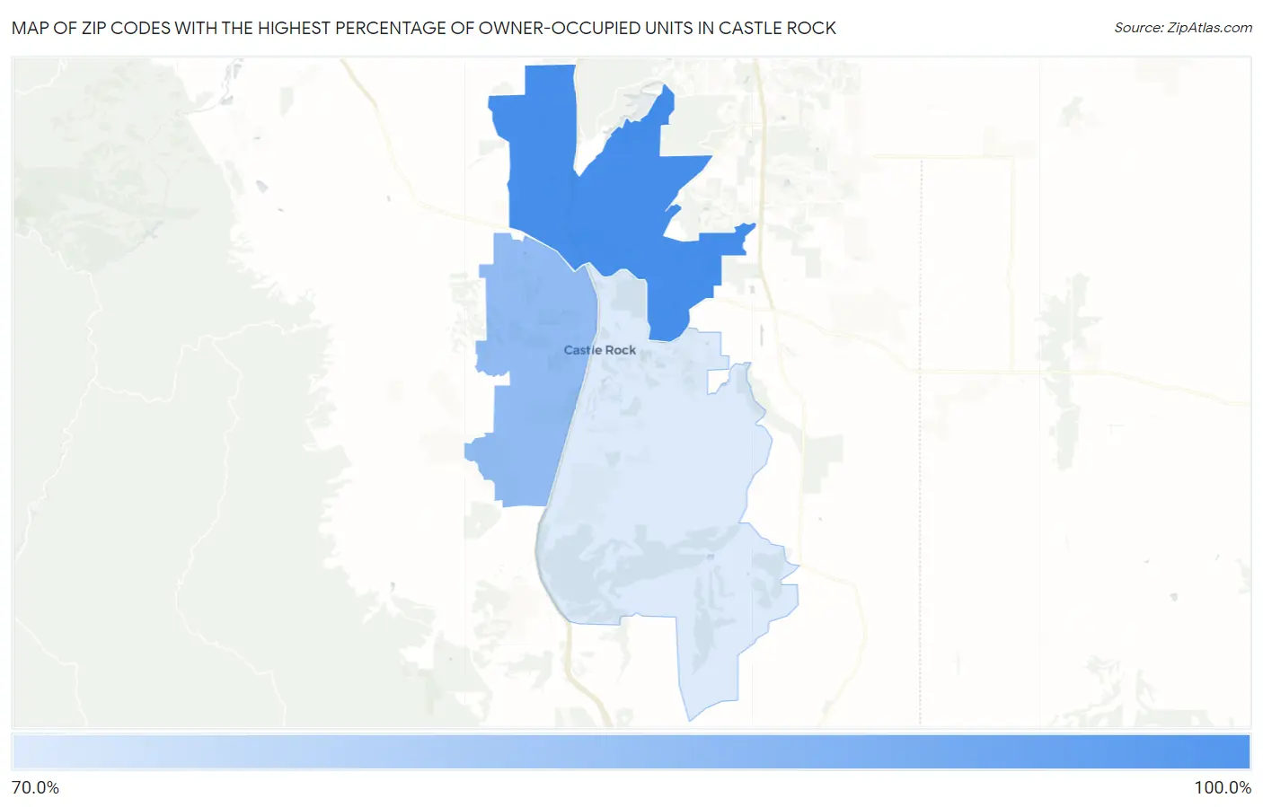Zip Codes with the Highest Percentage of Owner-Occupied Units in Castle Rock Map