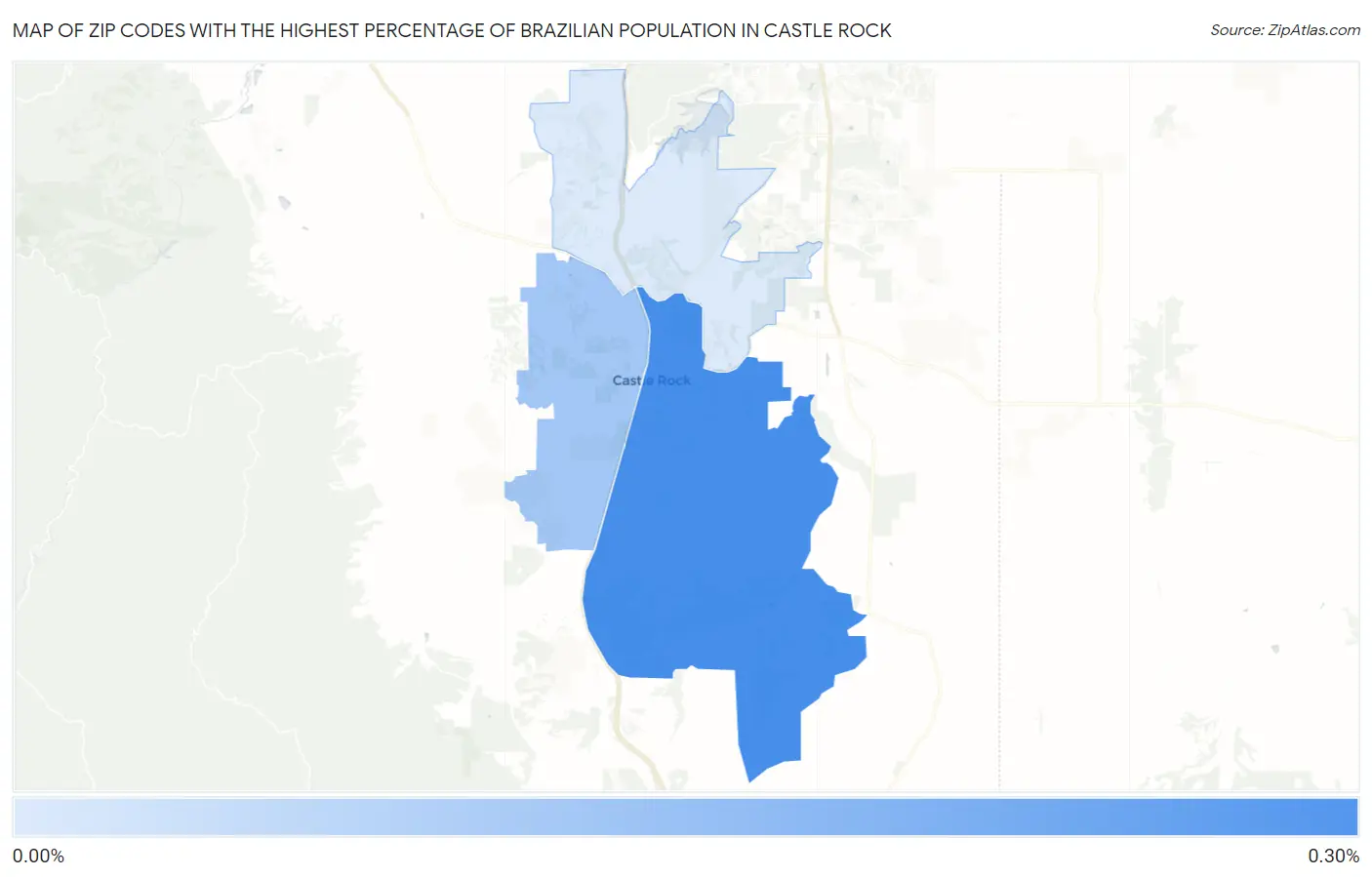 Zip Codes with the Highest Percentage of Brazilian Population in Castle Rock Map
