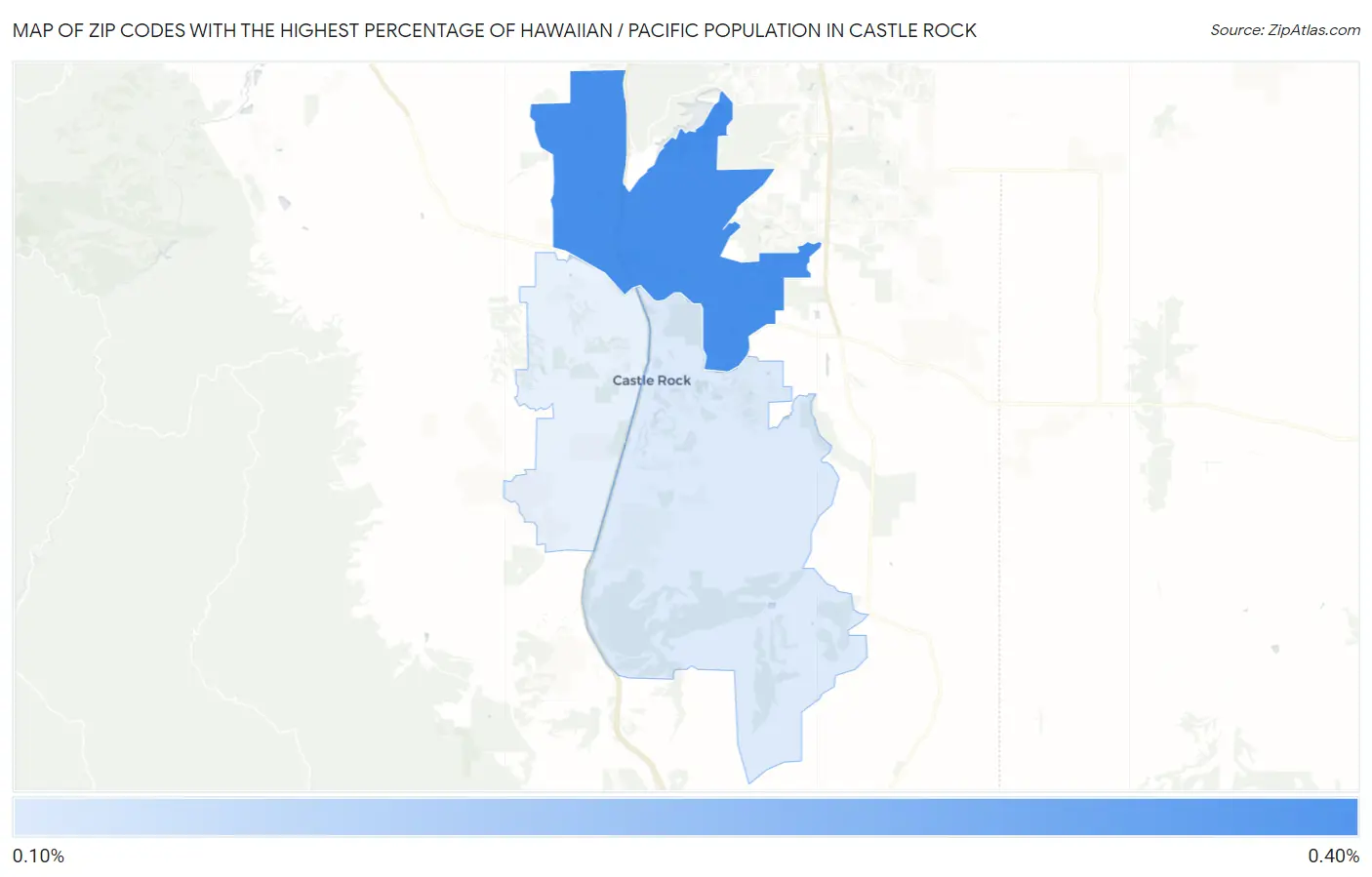 Zip Codes with the Highest Percentage of Hawaiian / Pacific Population in Castle Rock Map