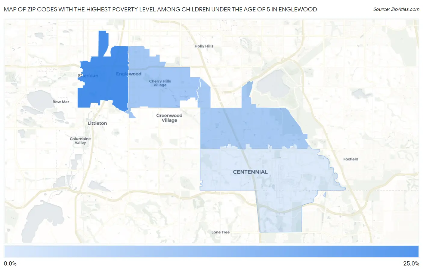Zip Codes with the Highest Poverty Level Among Children Under the Age of 5 in Englewood Map