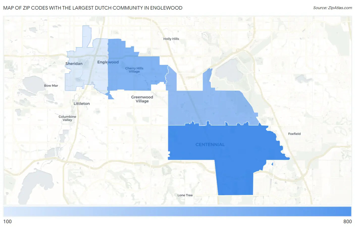 Zip Codes with the Largest Dutch Community in Englewood Map