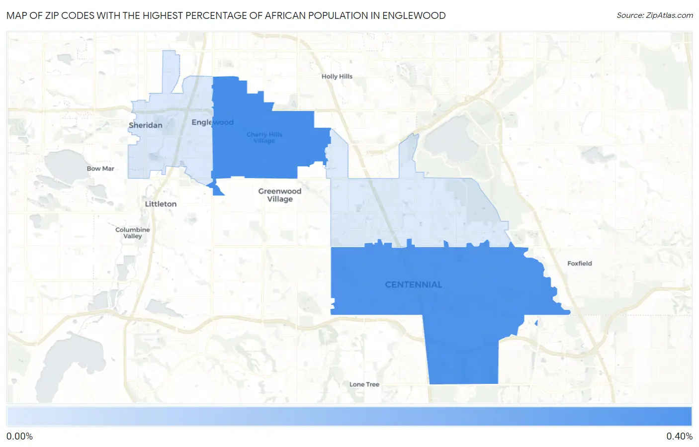 Zip Codes with the Highest Percentage of African Population in Englewood Map