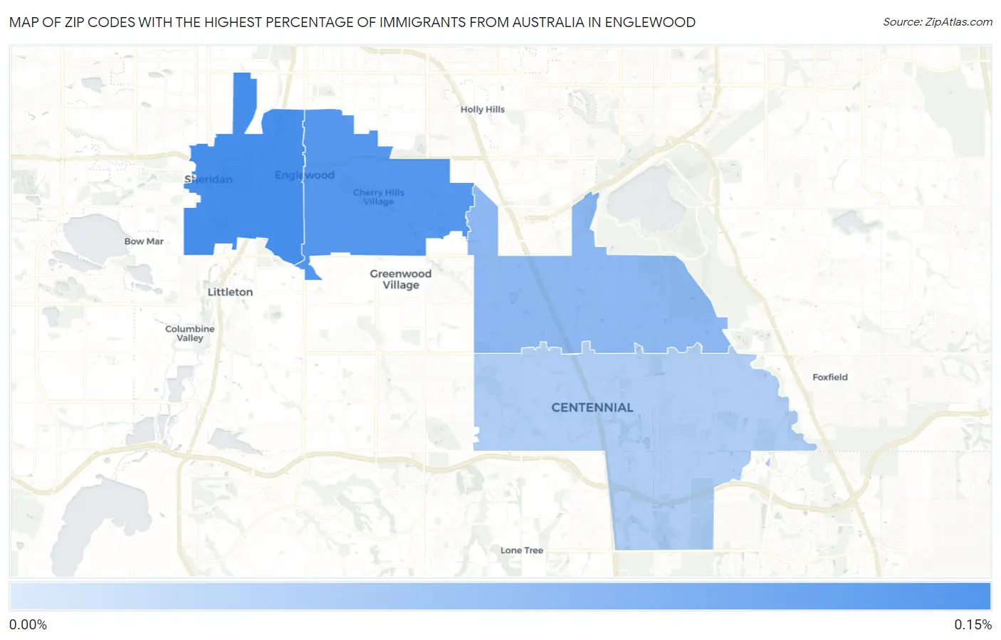 Zip Codes with the Highest Percentage of Immigrants from Australia in Englewood Map
