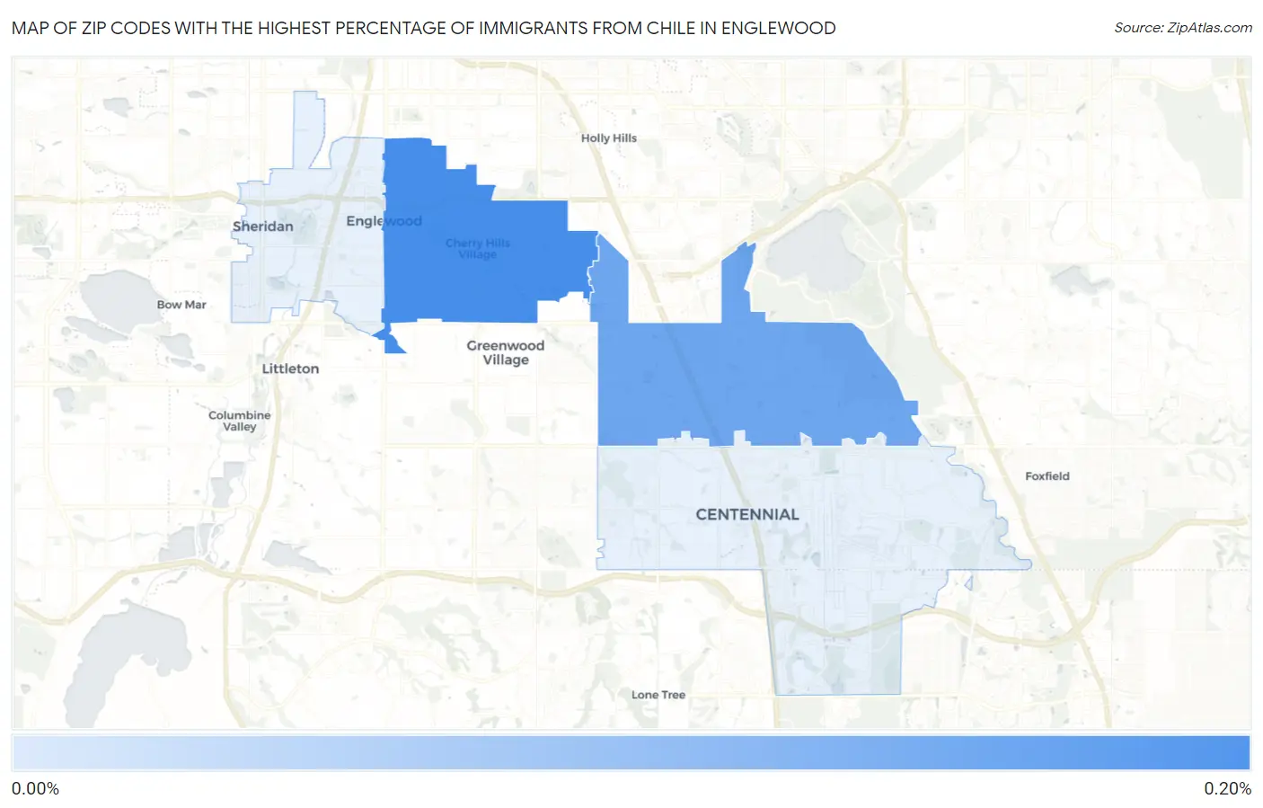 Zip Codes with the Highest Percentage of Immigrants from Chile in Englewood Map