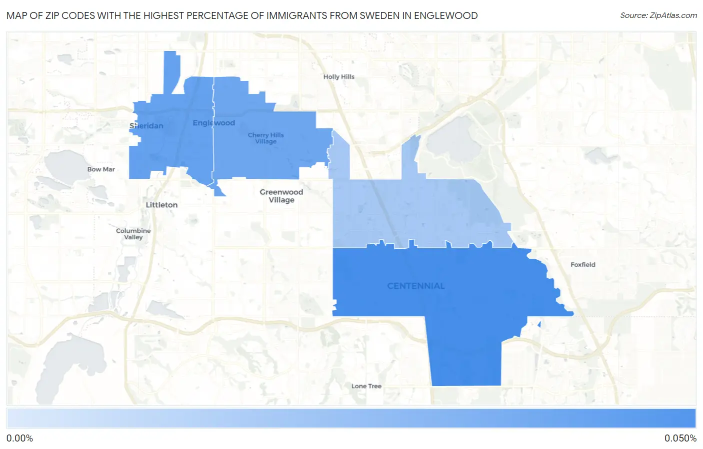 Zip Codes with the Highest Percentage of Immigrants from Sweden in Englewood Map