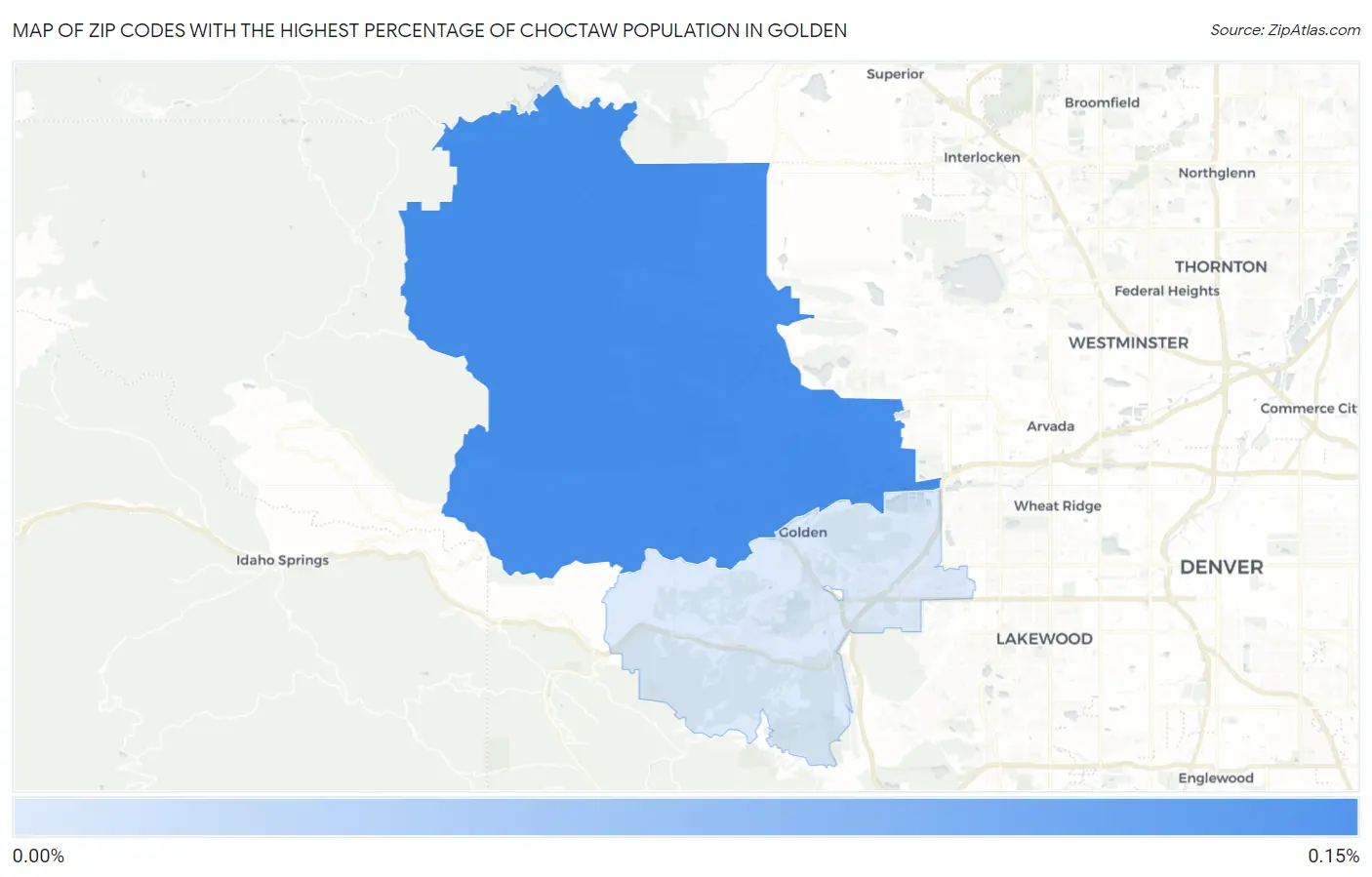 Zip Codes with the Highest Percentage of Choctaw Population in Golden Map