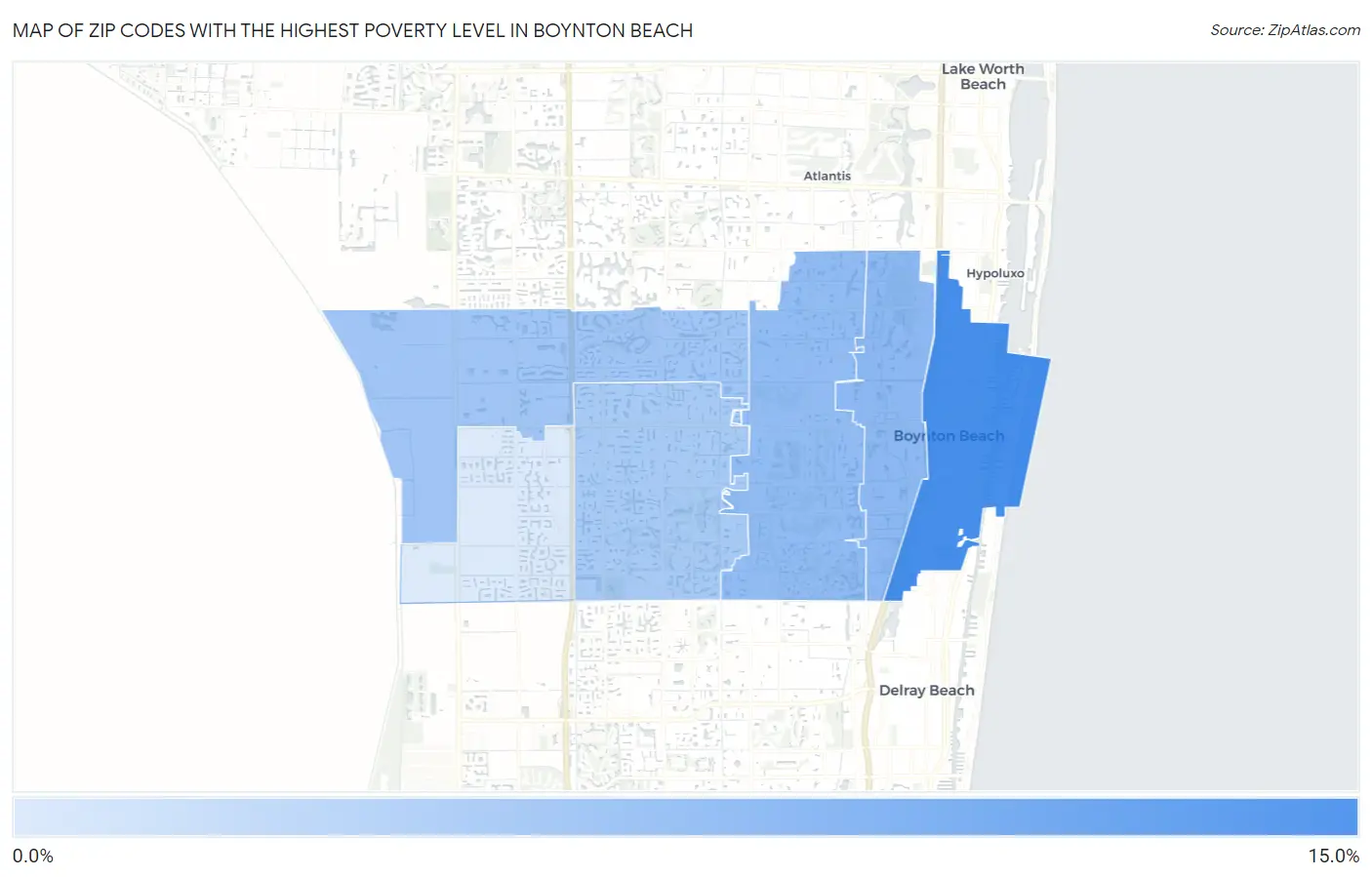 Zip Codes with the Highest Poverty Level in Boynton Beach Map