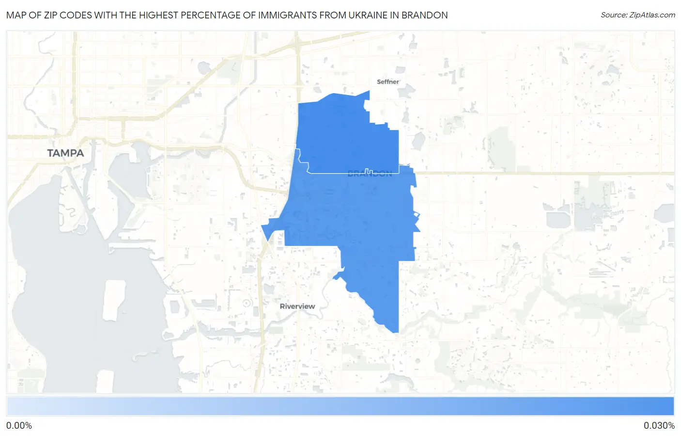 Zip Codes with the Highest Percentage of Immigrants from Ukraine in Brandon Map