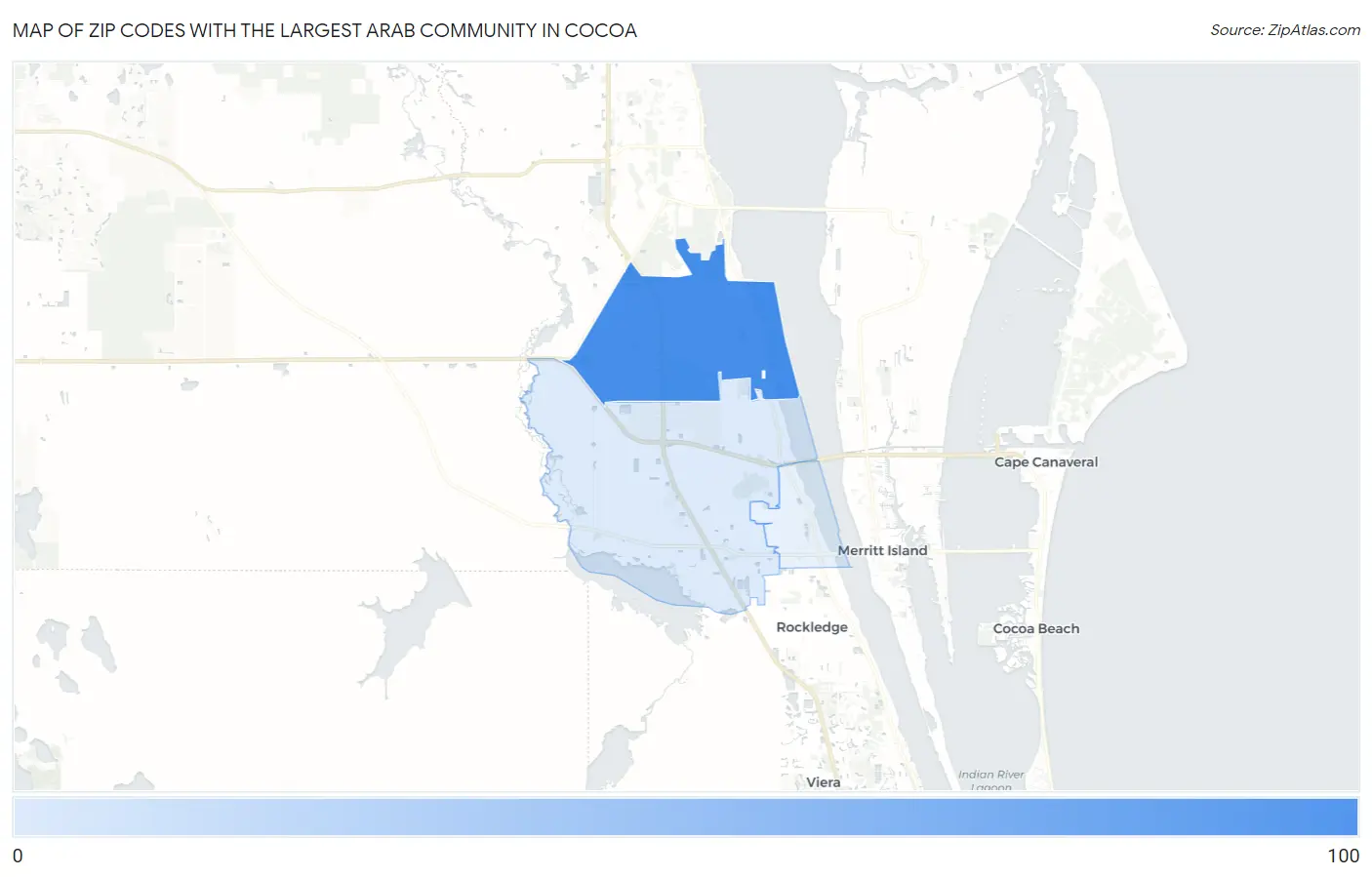 Zip Codes with the Largest Arab Community in Cocoa Map