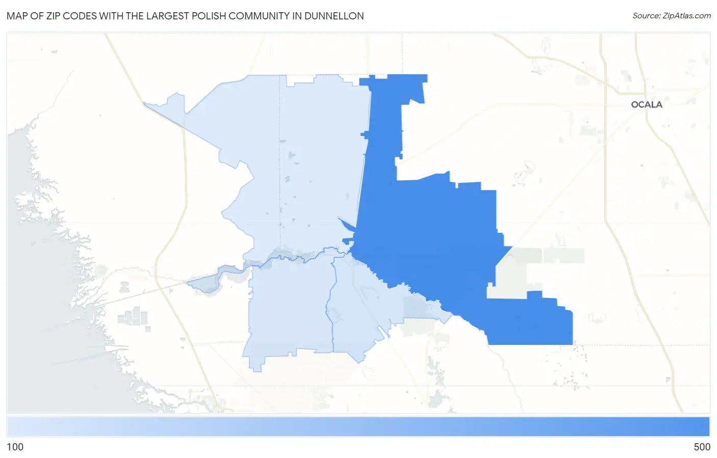 Zip Codes with the Largest Polish Community in Dunnellon Map