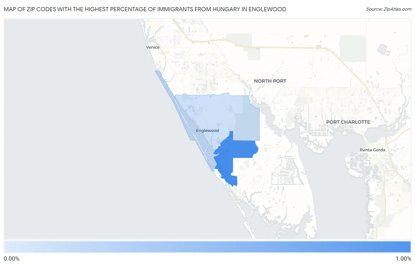 Zip Codes with the Highest Percentage of Immigrants from Hungary in Englewood Map