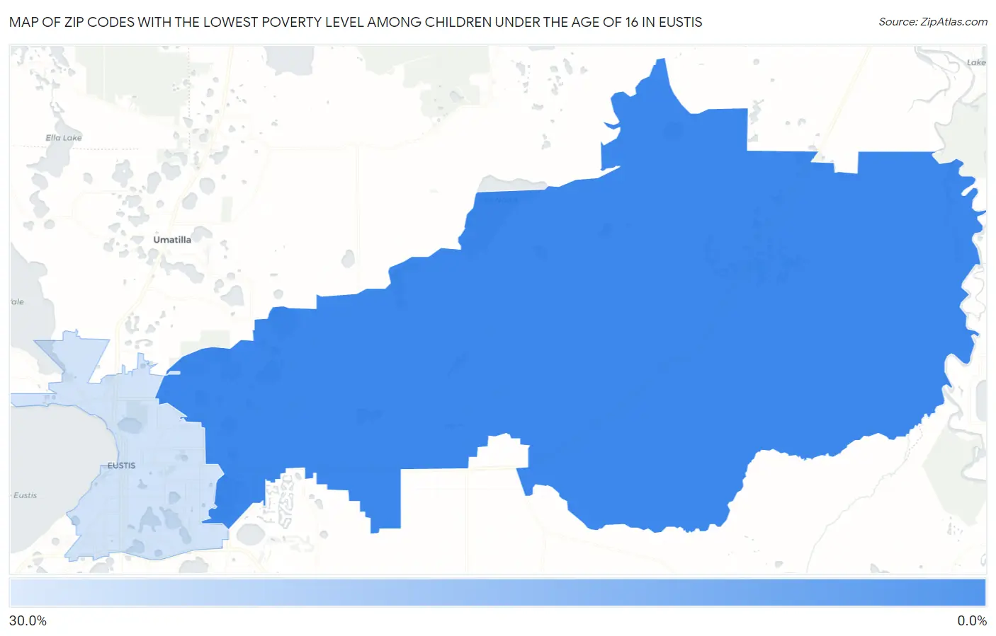 Zip Codes with the Lowest Poverty Level Among Children Under the Age of 16 in Eustis Map