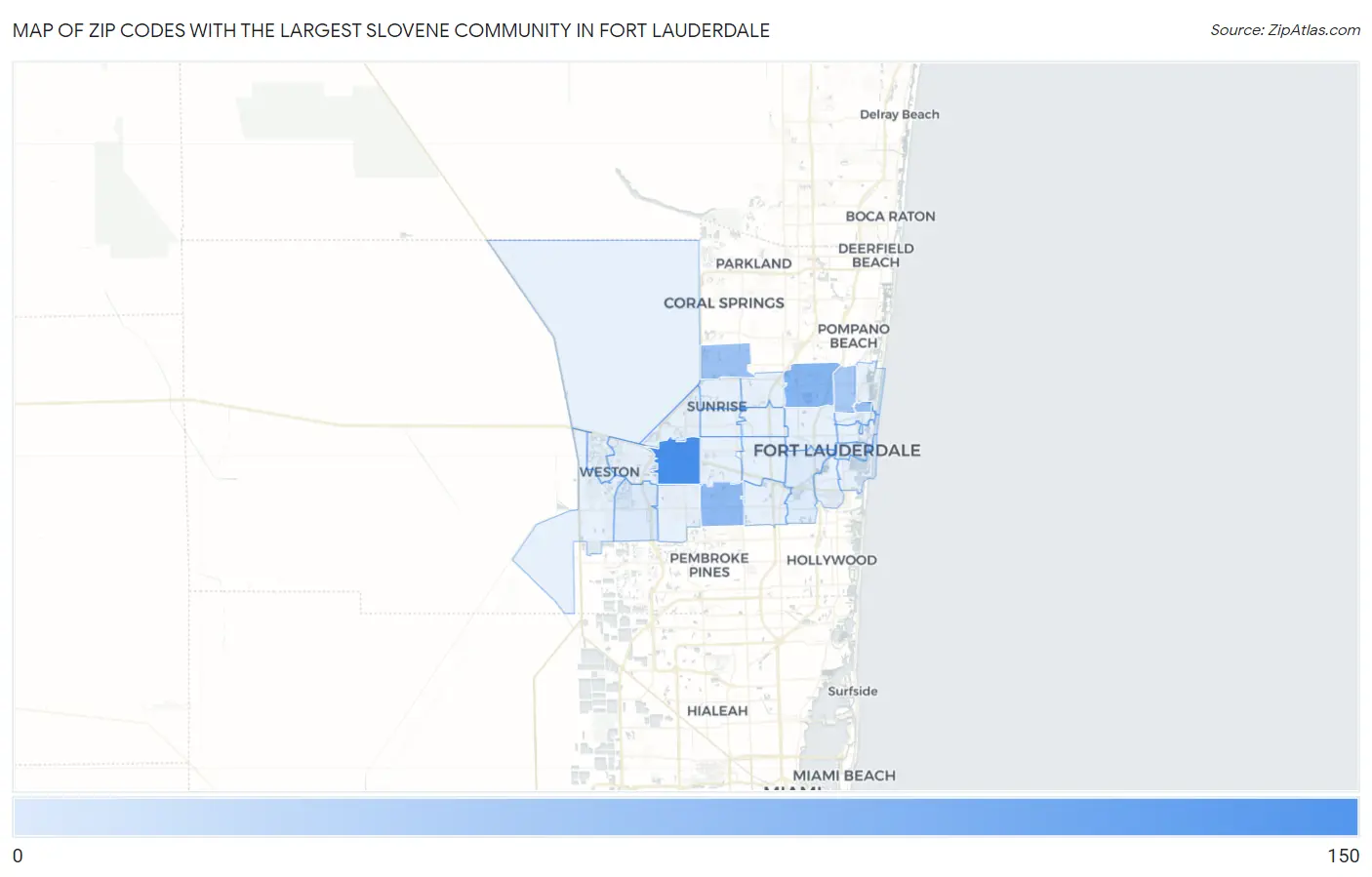 Zip Codes with the Largest Slovene Community in Fort Lauderdale Map