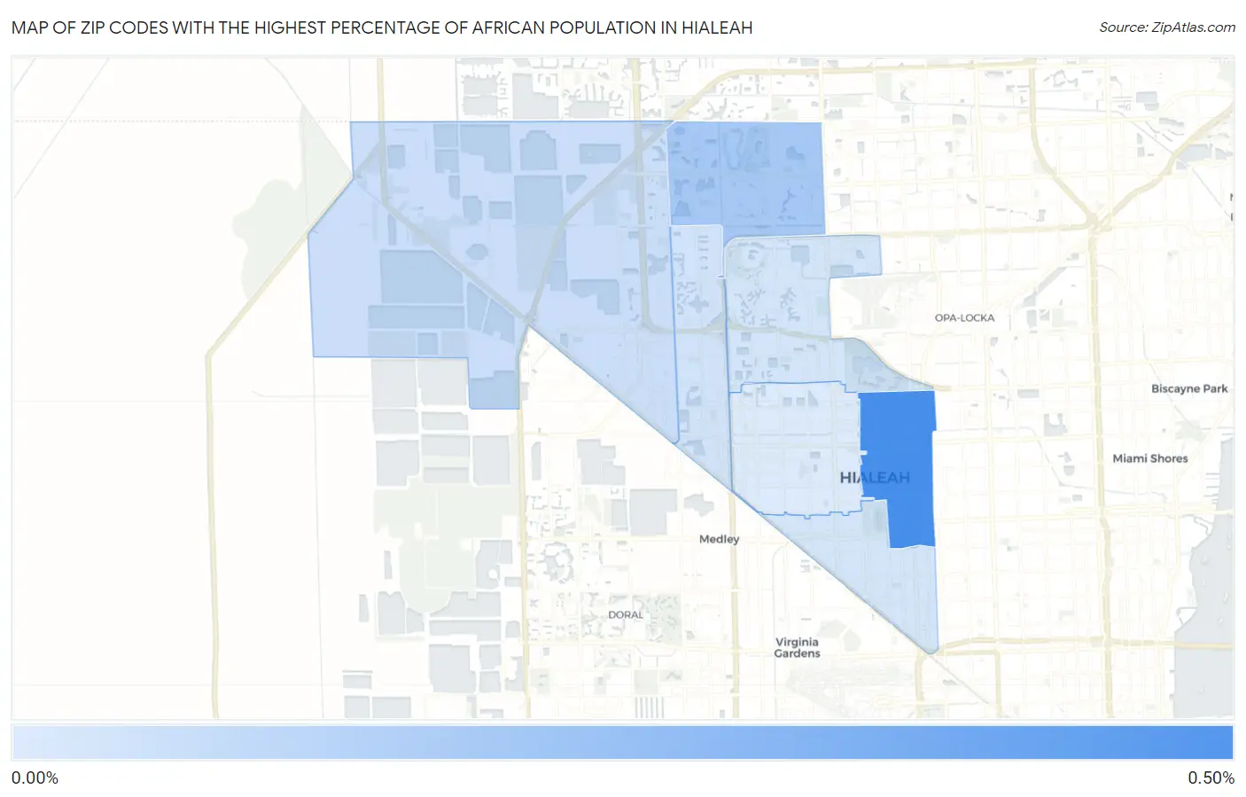Zip Codes with the Highest Percentage of African Population in Hialeah Map