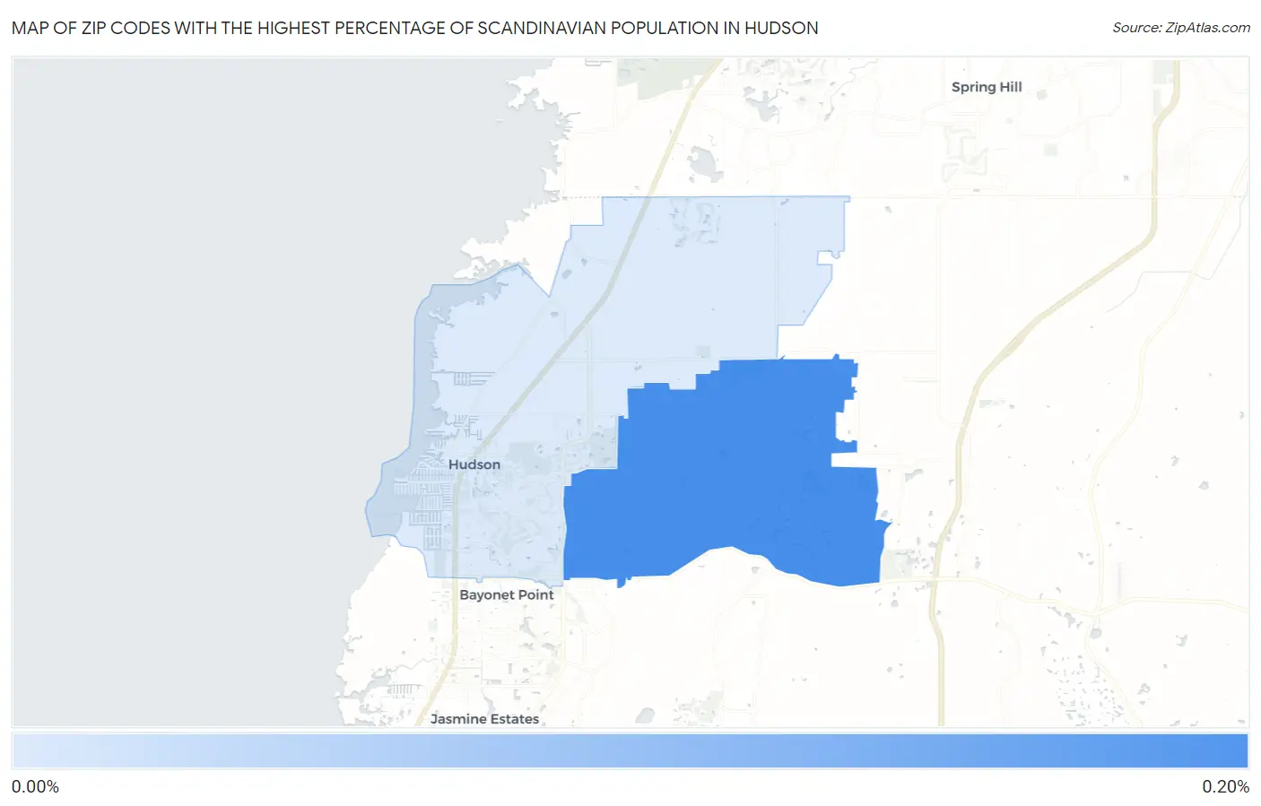 Zip Codes with the Highest Percentage of Scandinavian Population in Hudson Map