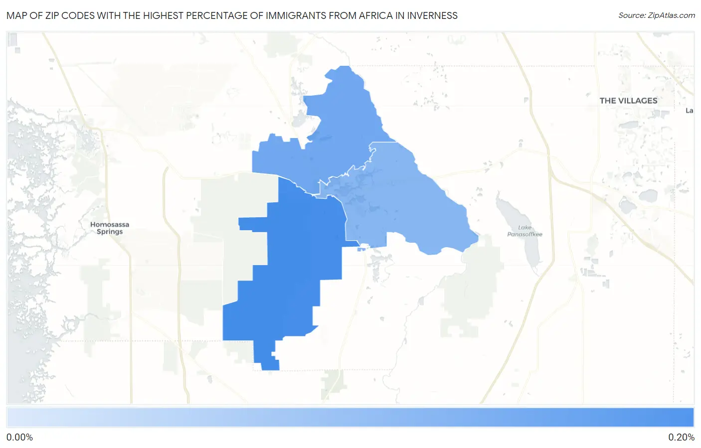 Zip Codes with the Highest Percentage of Immigrants from Africa in Inverness Map