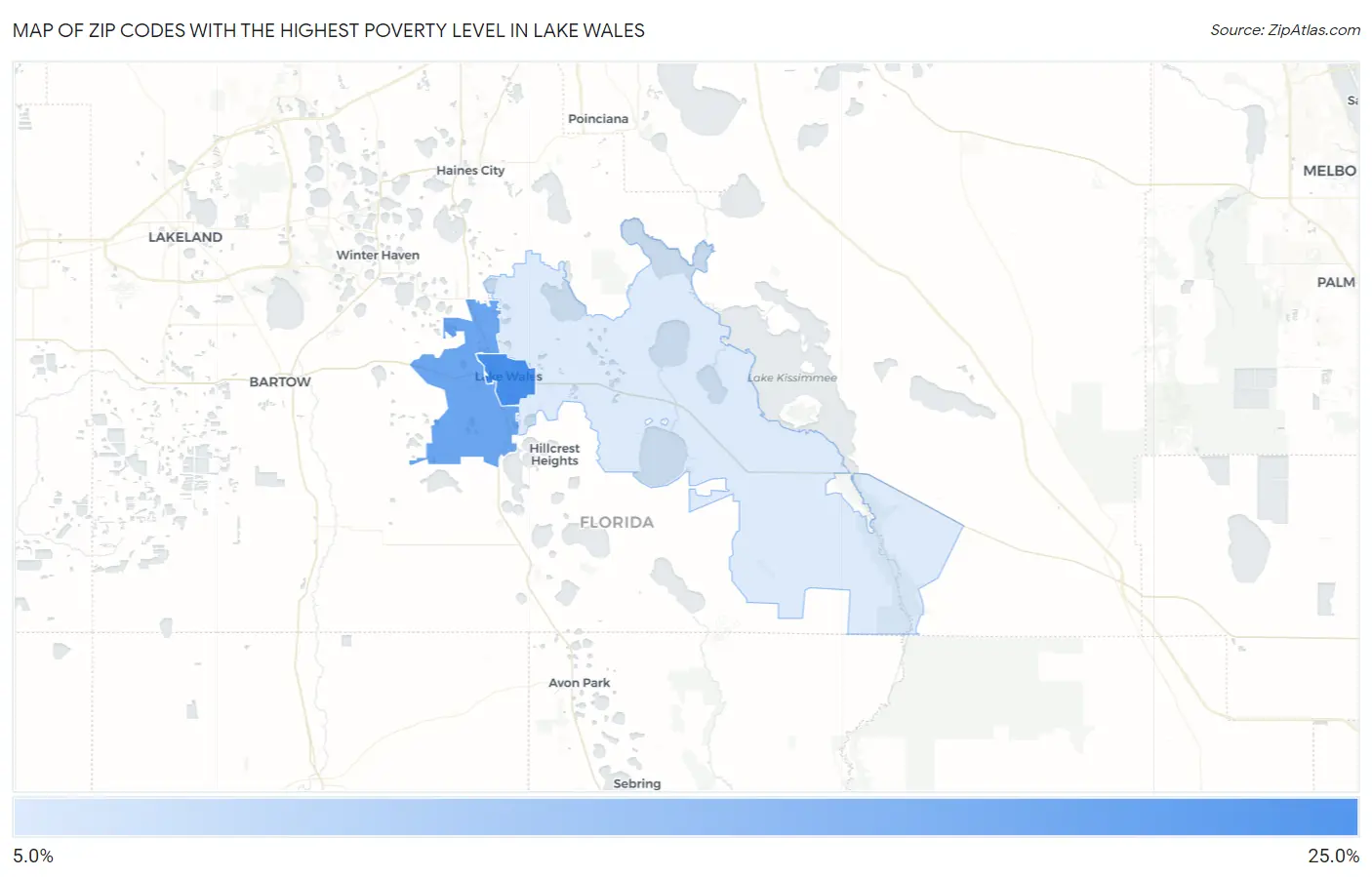 Zip Codes with the Highest Poverty Level in Lake Wales Map